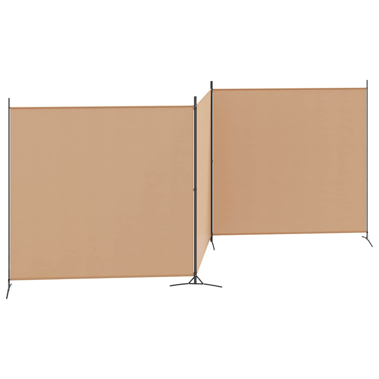 4-panelen roomdivider Beige 525 x 180 cm Stof is nu te koop bij PeponiXL, paradijselijk wonen!