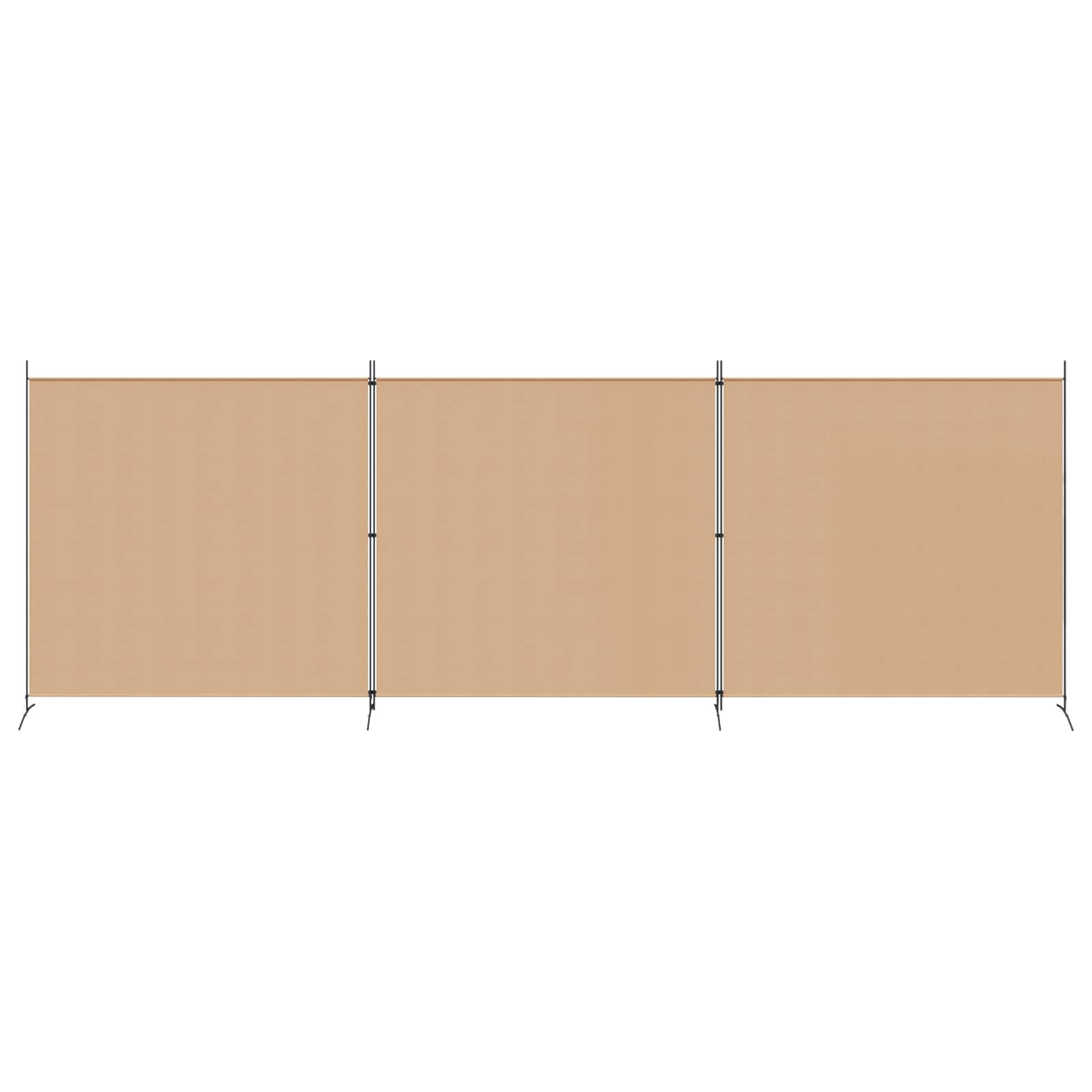 4-panelen roomdivider Beige 525 x 180 cm Stof is nu te koop bij PeponiXL, paradijselijk wonen!