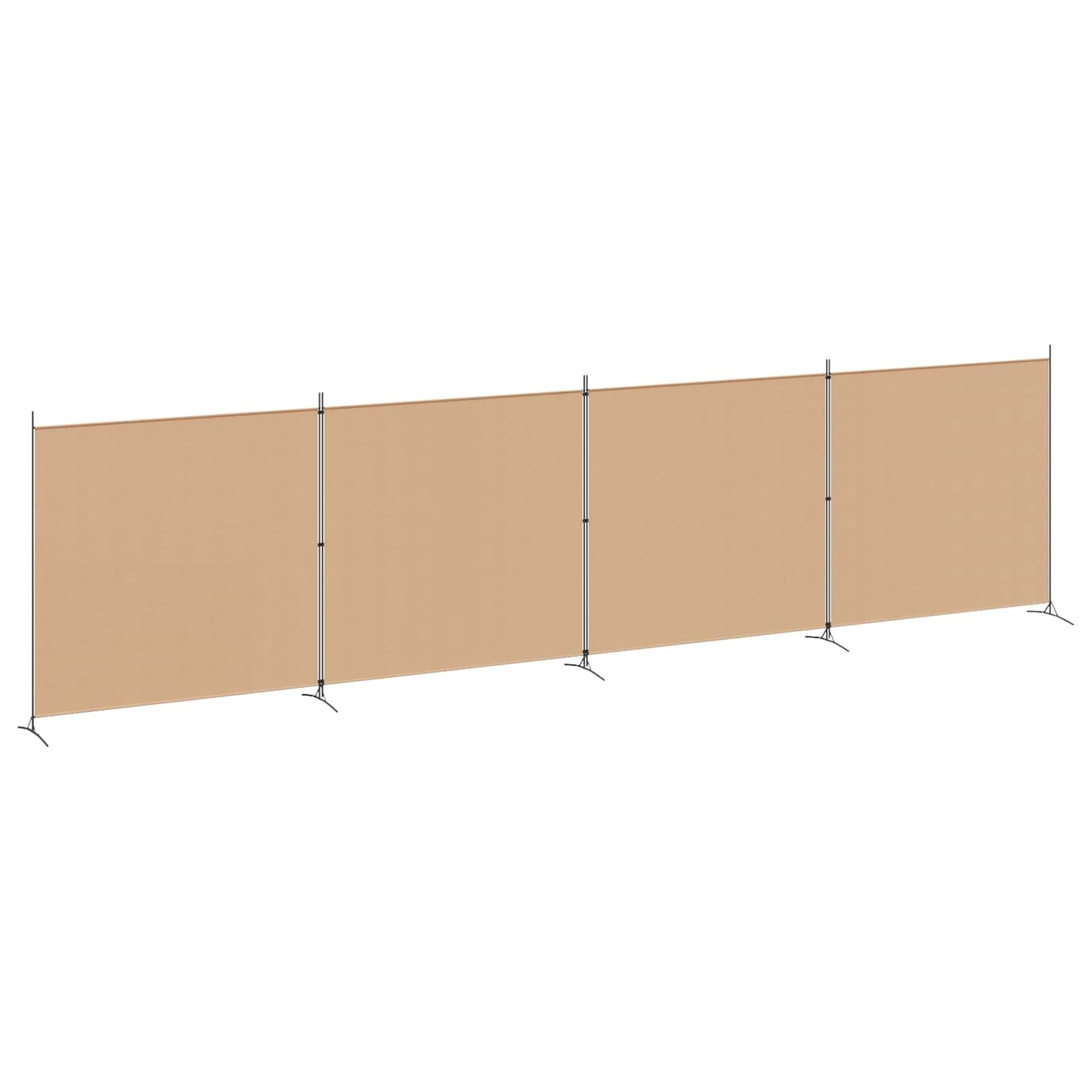 4-panelen roomdivider Beige 698 x 180 cm Stof is nu te koop bij PeponiXL, paradijselijk wonen!