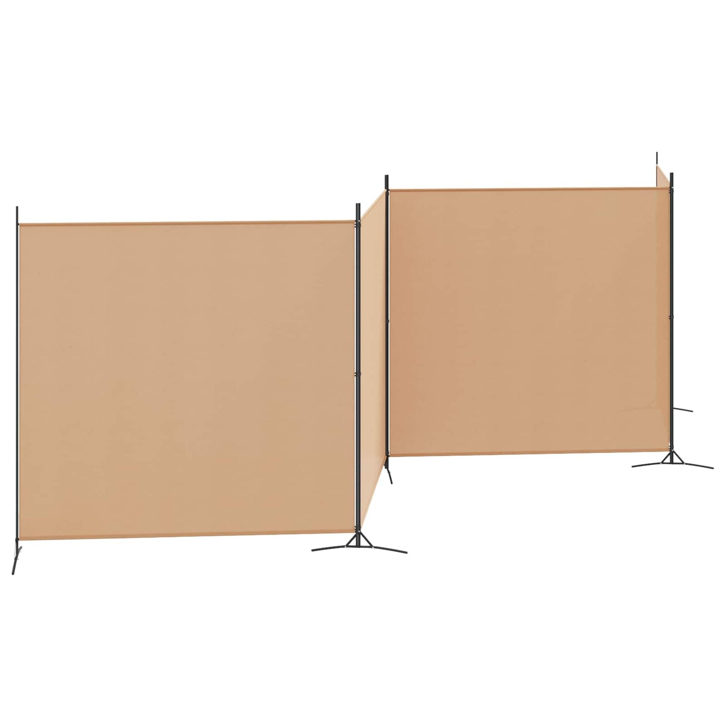 4-panelen roomdivider Beige 698 x 180 cm Stof is nu te koop bij PeponiXL, paradijselijk wonen!