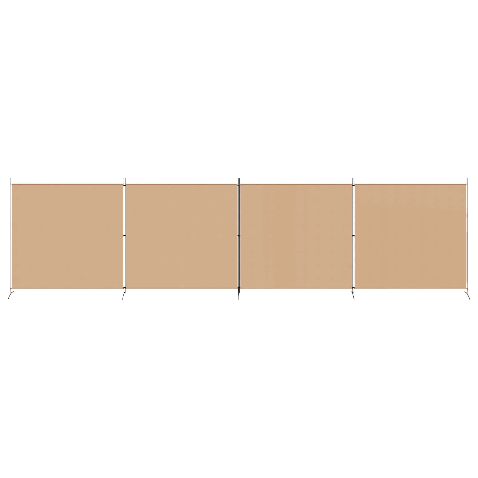 4-panelen roomdivider Beige 698 x 180 cm Stof is nu te koop bij PeponiXL, paradijselijk wonen!