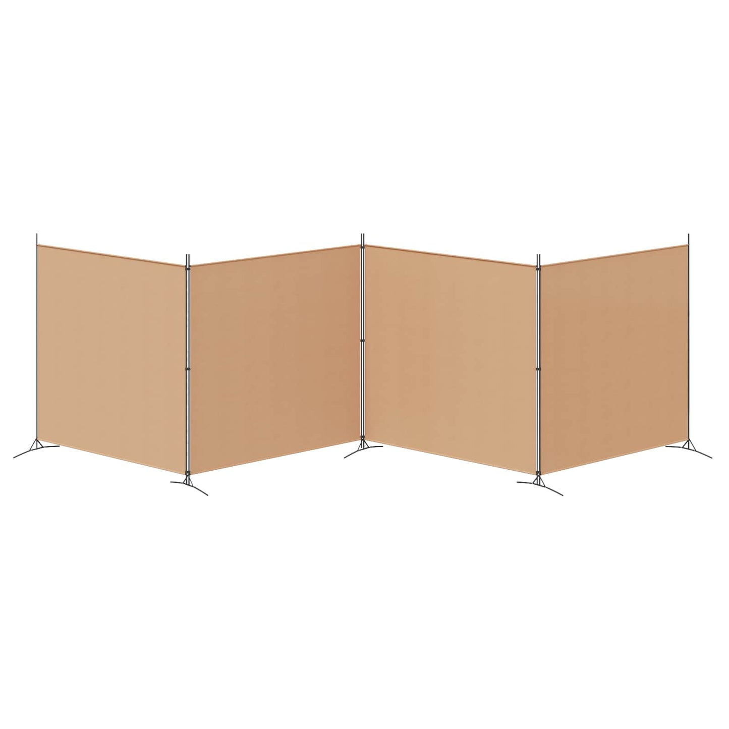 4-panelen roomdivider Beige 698 x 180 cm Stof is nu te koop bij PeponiXL, paradijselijk wonen!