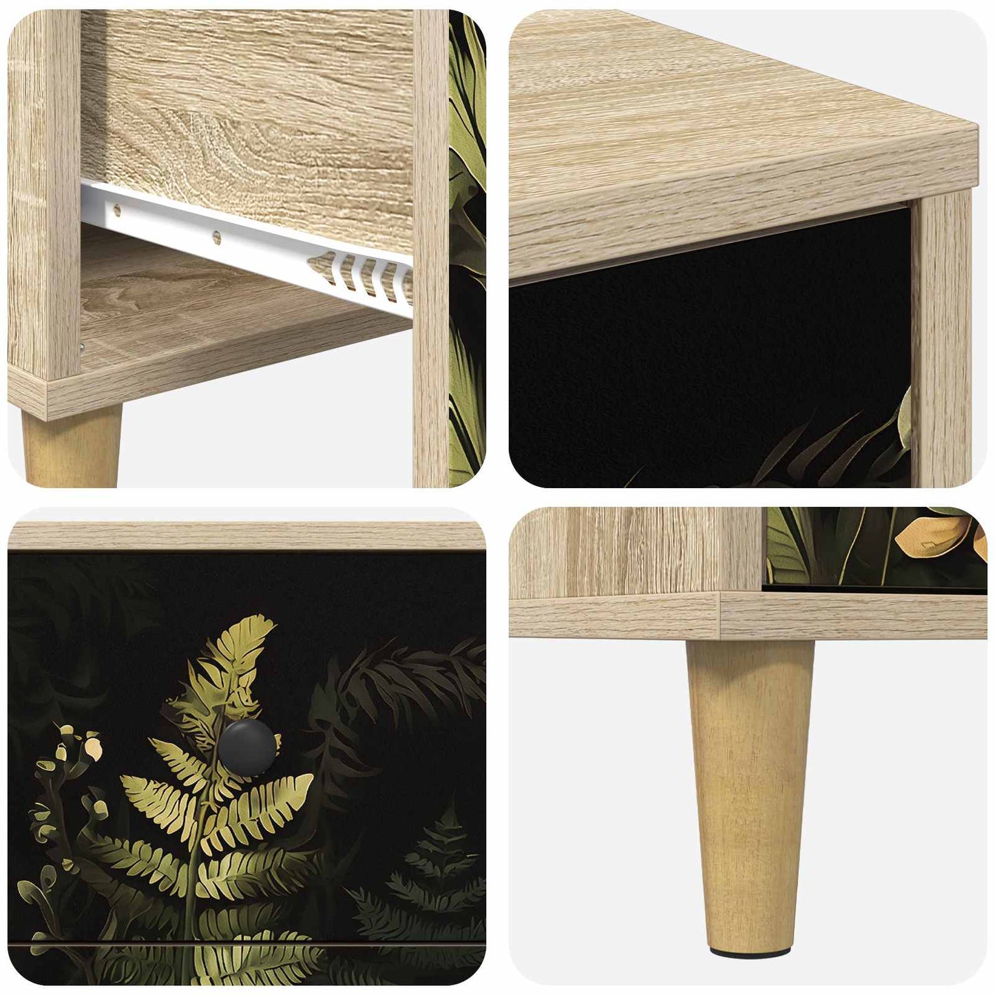 Ladekast RHENEN Tropisch junglemotief 66 x 36,5 x 75 cm Sonoma