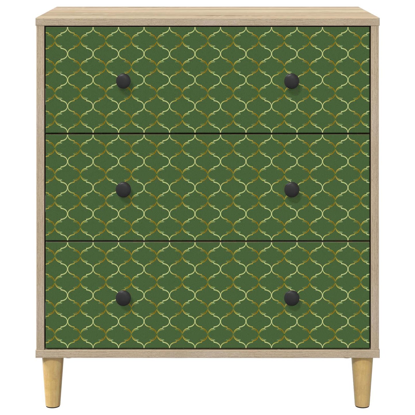 Ladekast GELEEN Groen geometrisch patroon 66 x 36,5 x 75 cm