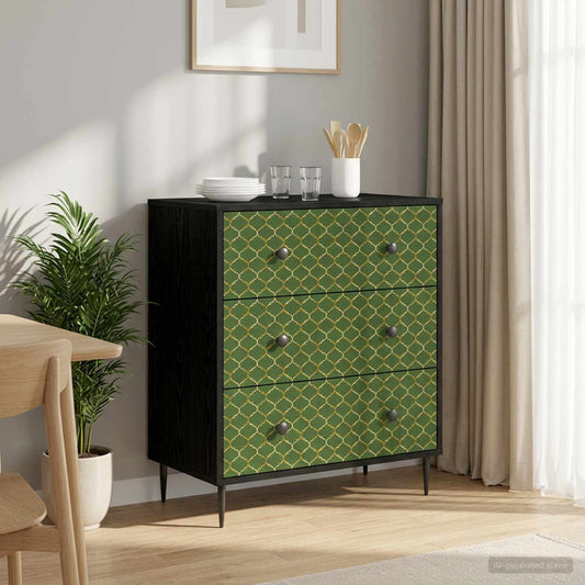 Ladekast GELEEN Groen geometrisch patroon 66 x 36,5 x 76 cm is nu te koop bij PeponiXL, paradijselijk wonen!