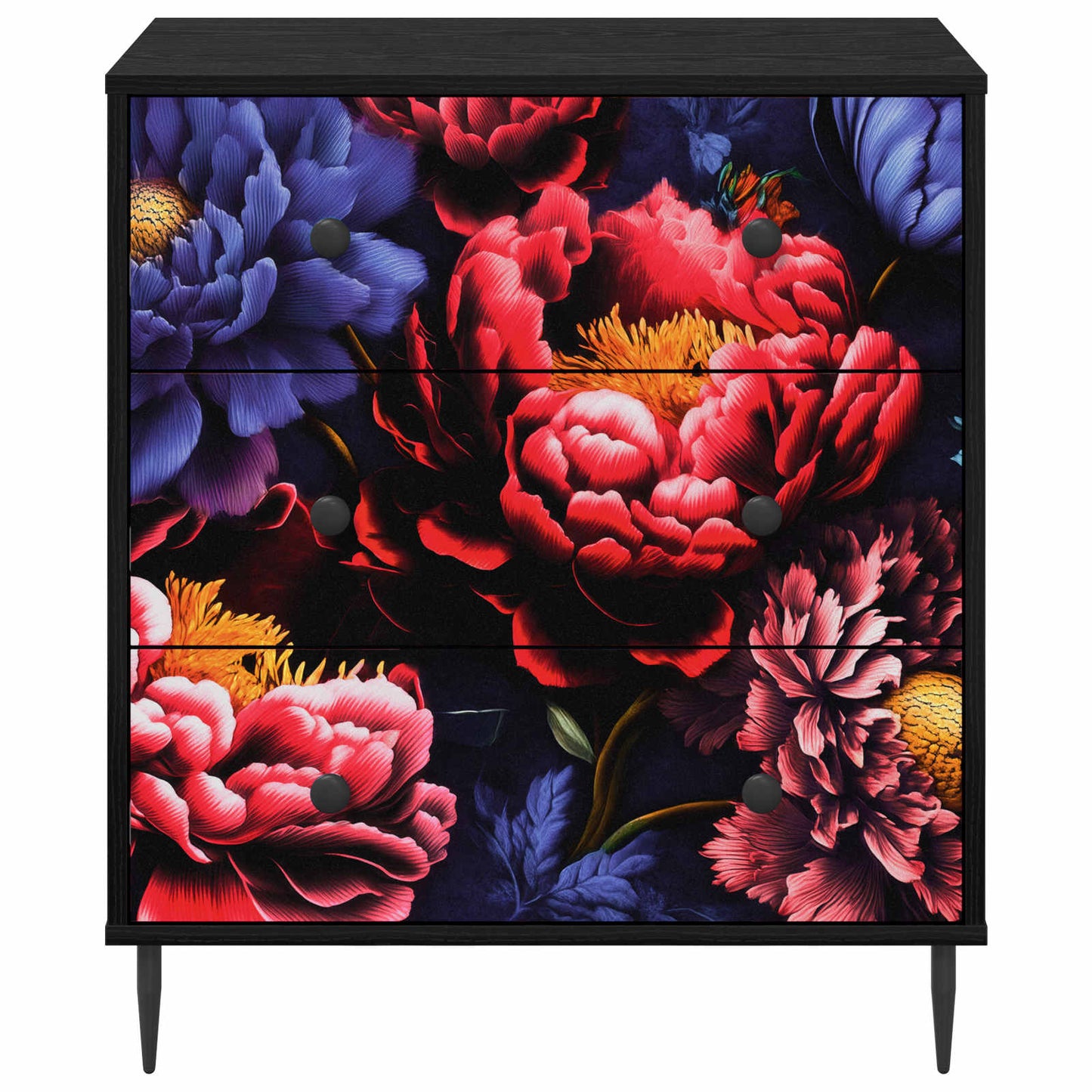 Ladekast KIEL Donker pioenroosprint 66 x 36,5 x 76 cm is nu te koop bij PeponiXL, paradijselijk wonen!
