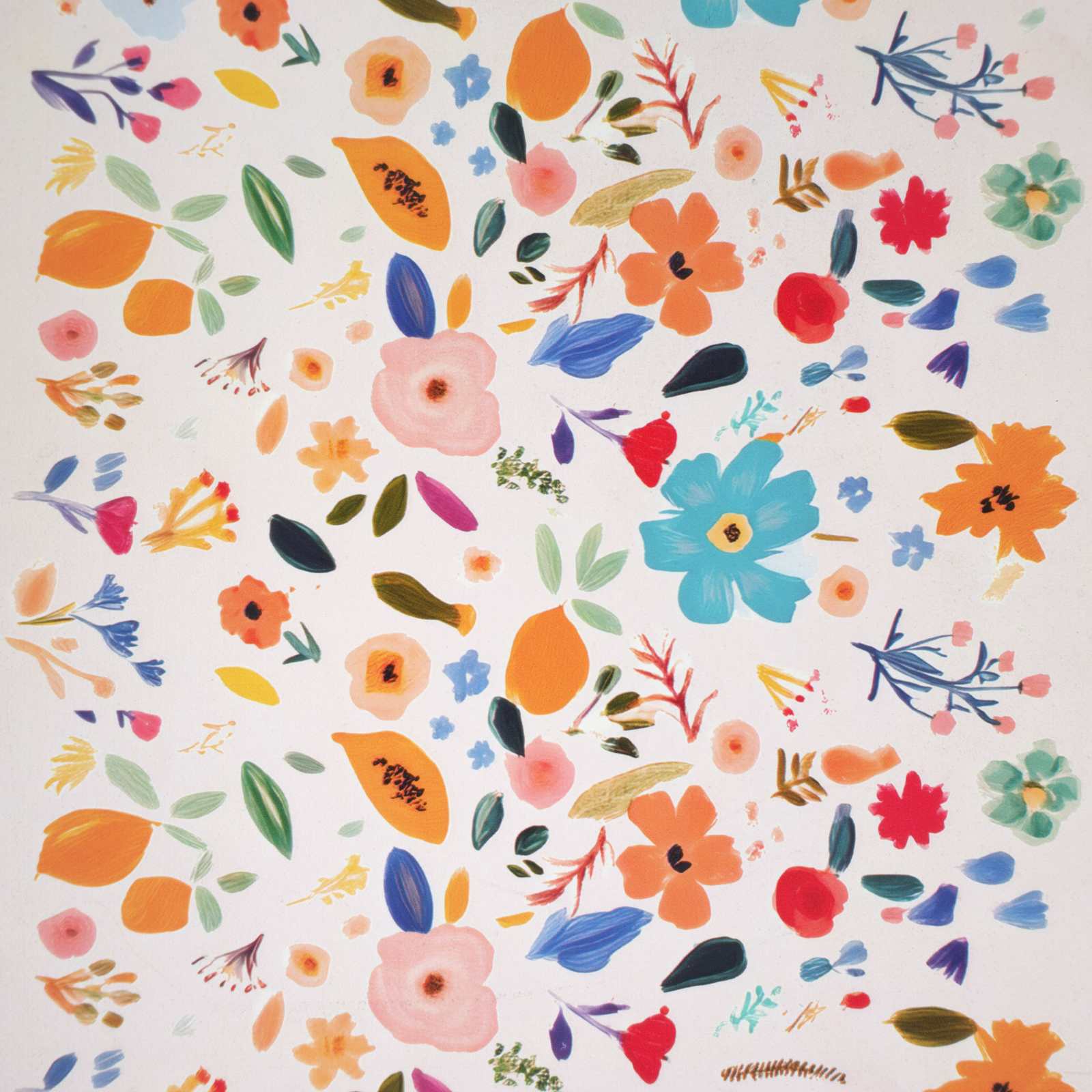 Ladekast MAINZ Bloemenprint 66 x 36,5 x 76 cm Bewerkt hout is nu te koop bij PeponiXL, paradijselijk wonen!