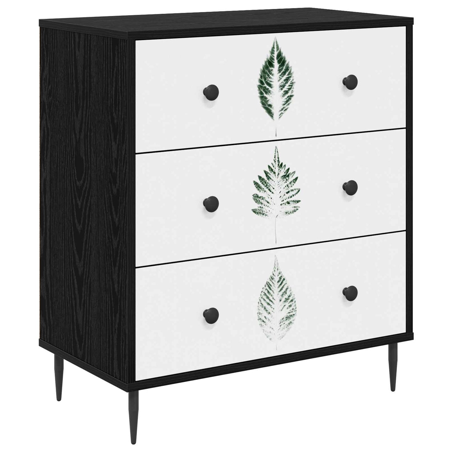 Ladekast HANAU Groene bladerenprint 66 x 36,5 x 76 cm is nu te koop bij PeponiXL, paradijselijk wonen!