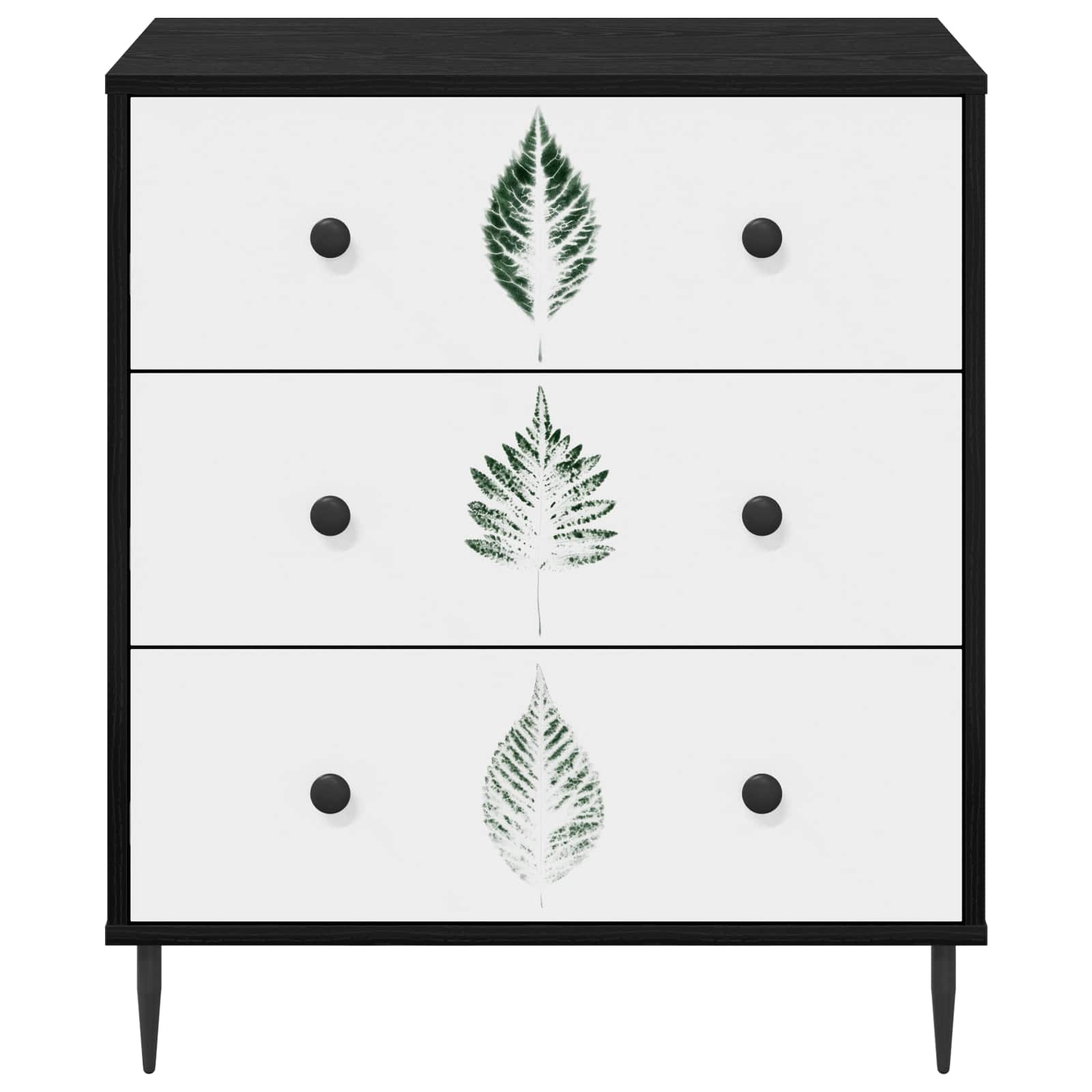 Ladekast HANAU Groene bladerenprint 66 x 36,5 x 76 cm is nu te koop bij PeponiXL, paradijselijk wonen!