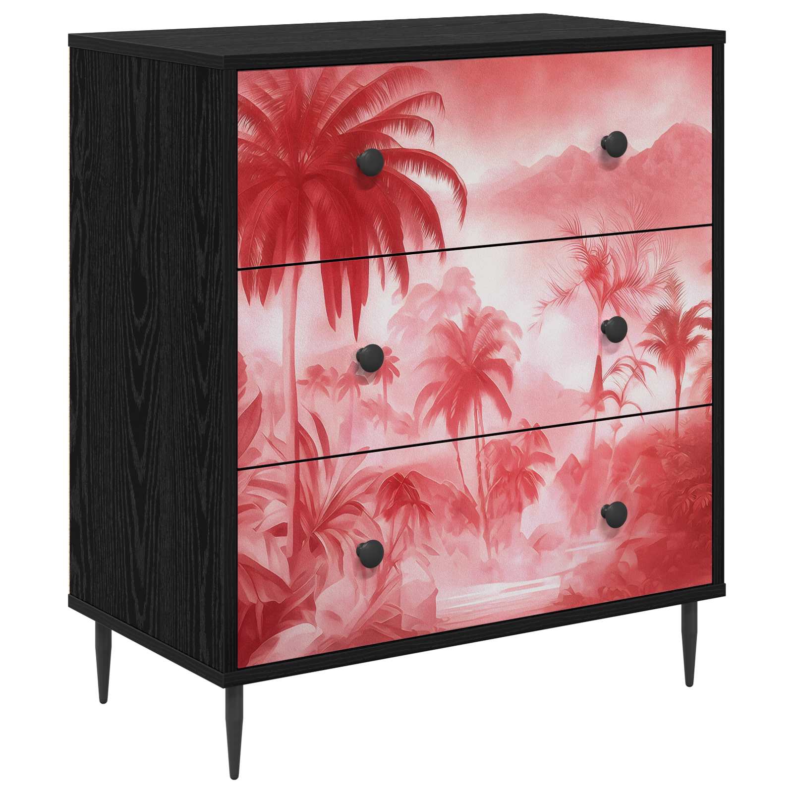 Ladekast AACHEN Roze palmbomenprint 66 x 36,5 x 76 cm is nu te koop bij PeponiXL, paradijselijk wonen!
