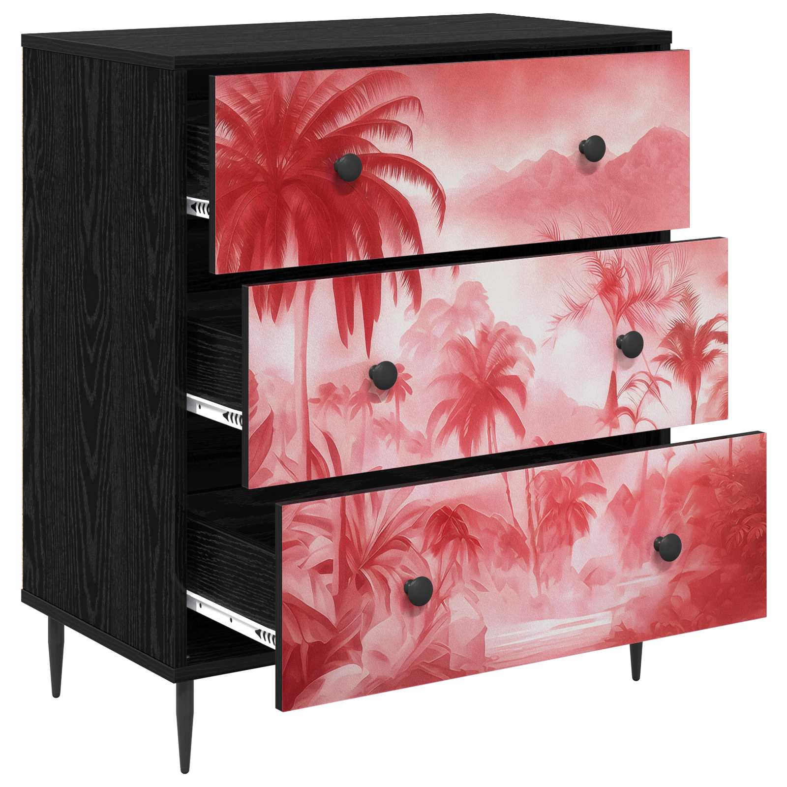 Ladekast AACHEN Roze palmbomenprint 66 x 36,5 x 76 cm is nu te koop bij PeponiXL, paradijselijk wonen!