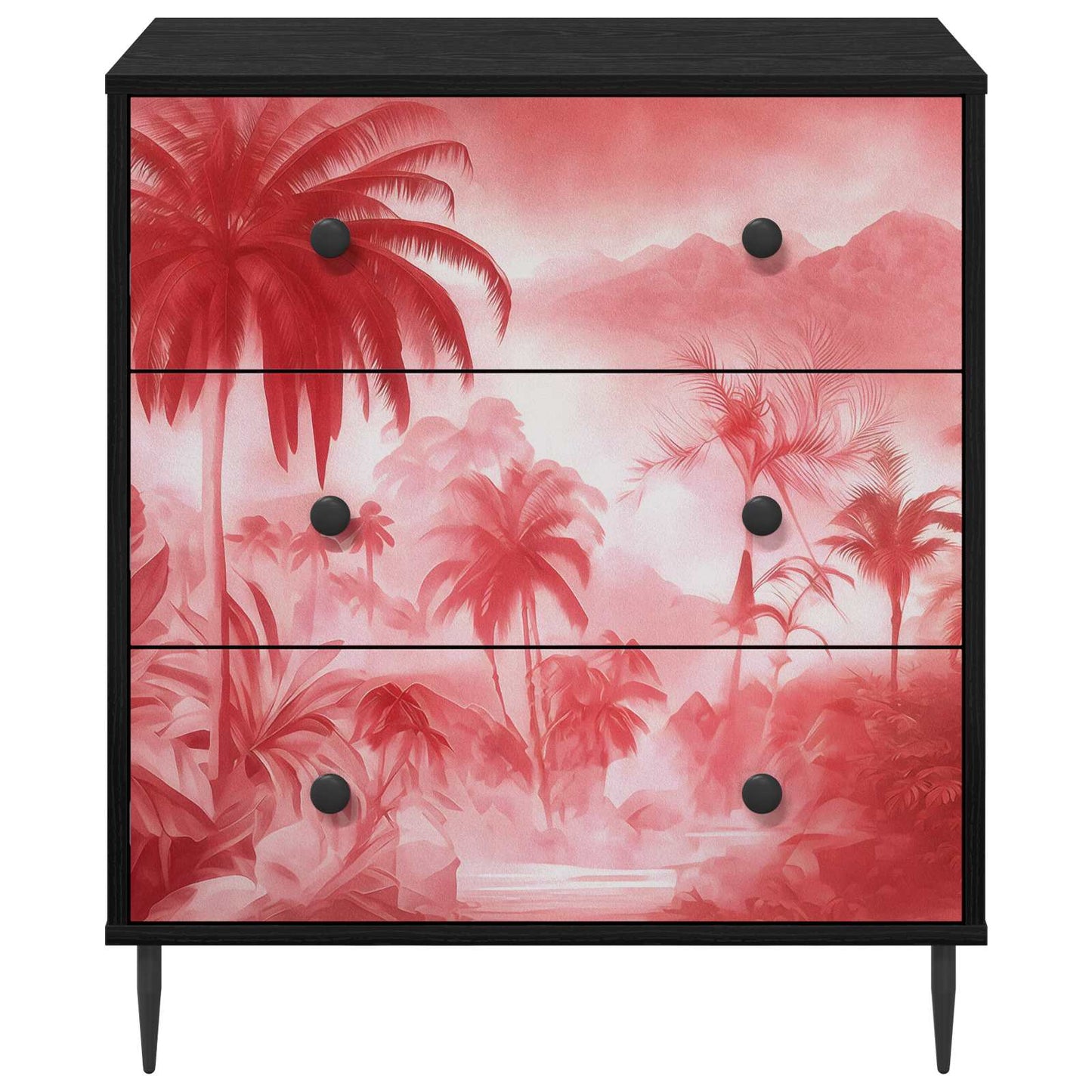 Ladekast AACHEN Roze palmbomenprint 66 x 36,5 x 76 cm is nu te koop bij PeponiXL, paradijselijk wonen!