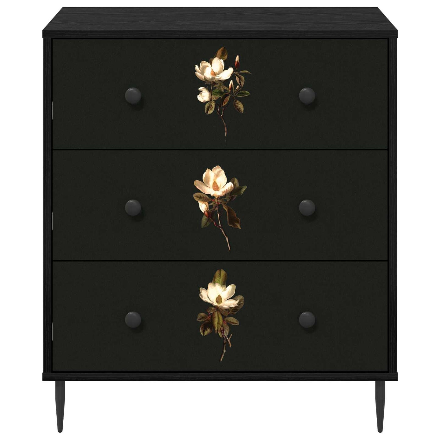 Ladekast BREMEN Magnolia print 66 x 36,5 x 76 cm Bewerkt hout is nu te koop bij PeponiXL, paradijselijk wonen!
