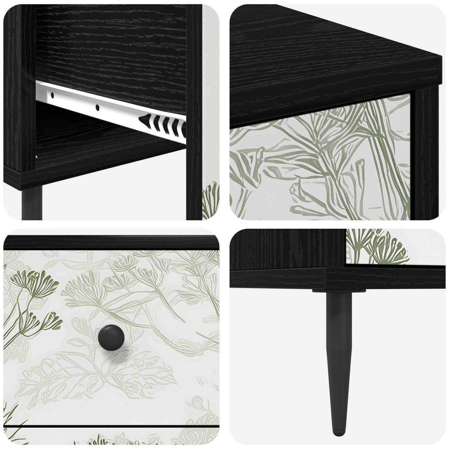 Ladekast GOTHA Groene boomprint 66 x 36,5 x 76 cm Bewerkt hout is nu te koop bij PeponiXL, paradijselijk wonen!