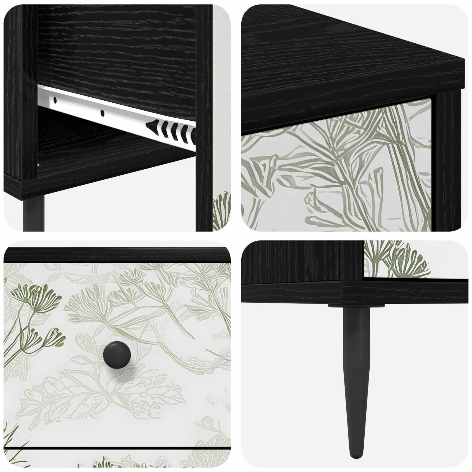 Ladekast GOTHA Groene boomprint 66 x 36,5 x 76 cm Bewerkt hout is nu te koop bij PeponiXL, paradijselijk wonen!