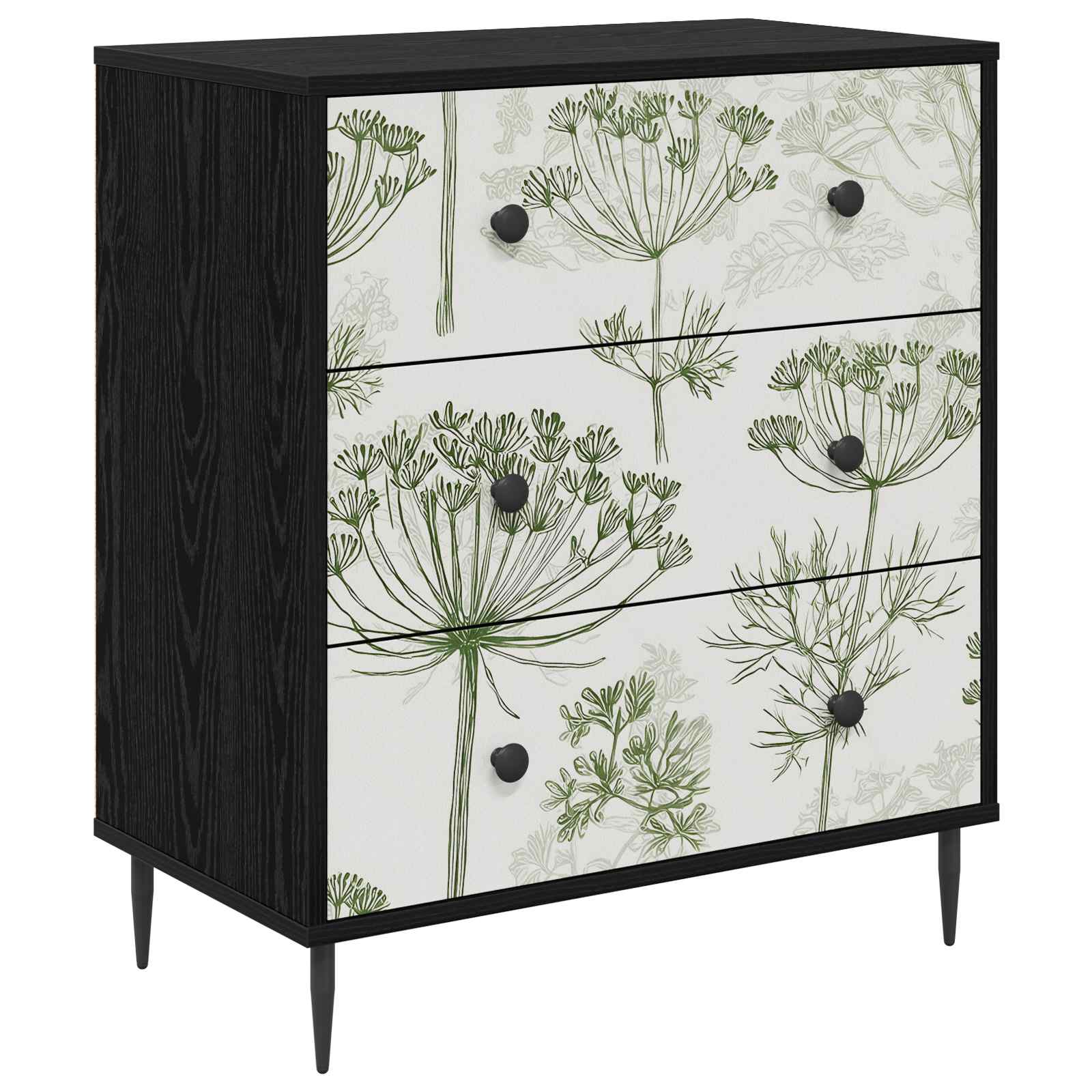 Ladekast GOTHA Groene boomprint 66 x 36,5 x 76 cm Bewerkt hout is nu te koop bij PeponiXL, paradijselijk wonen!