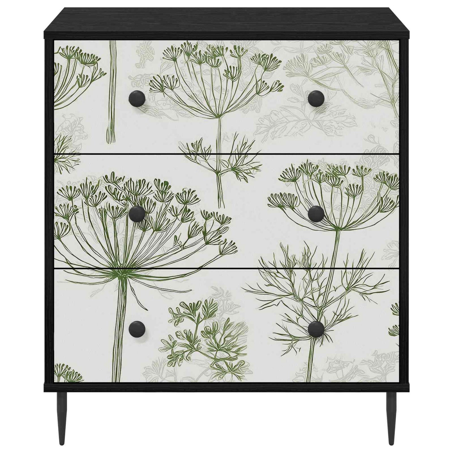 Ladekast GOTHA Groene boomprint 66 x 36,5 x 76 cm Bewerkt hout is nu te koop bij PeponiXL, paradijselijk wonen!