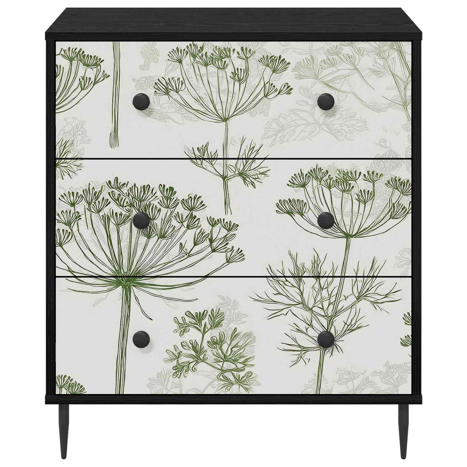 Ladekast GOTHA Groene boomprint 66 x 36,5 x 76 cm Bewerkt hout is nu te koop bij PeponiXL, paradijselijk wonen!