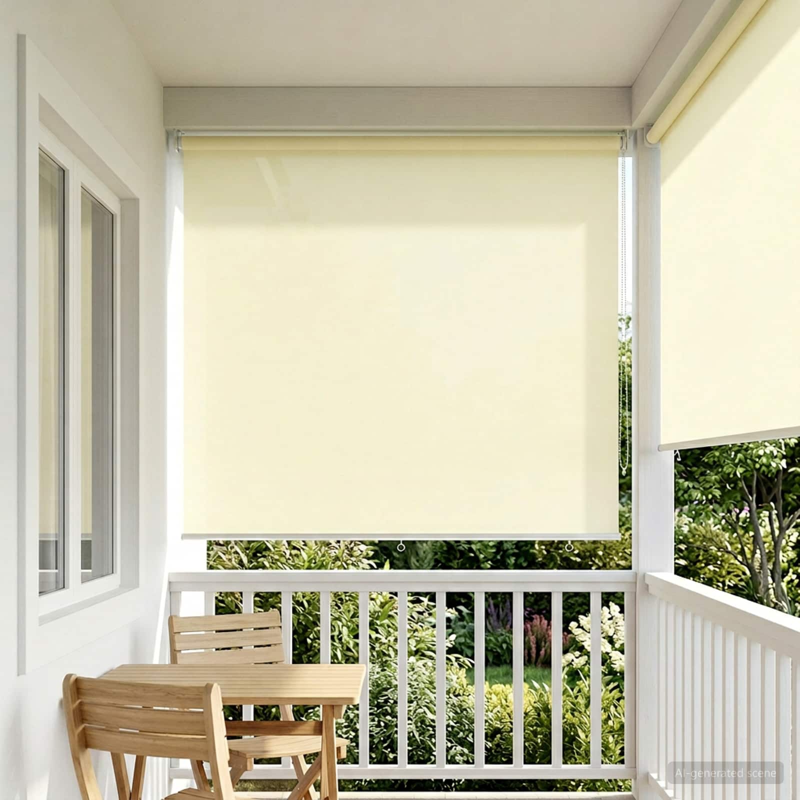 Buitenrolgordijn UV-bescherming Crèmekleurig Polyester is nu te koop bij PeponiXL, paradijselijk wonen!