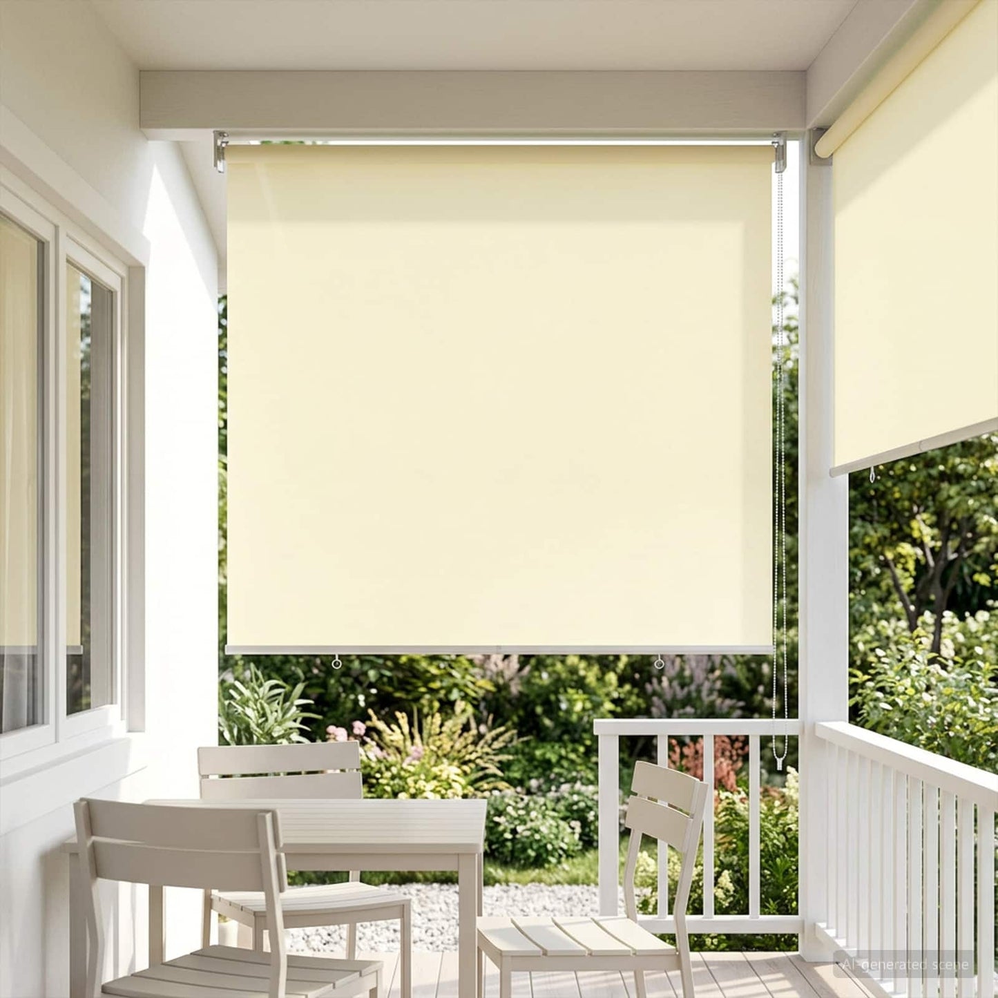 Buitenrolgordijn UV-bescherming Crèmekleurig Polyester is nu te koop bij PeponiXL, paradijselijk wonen!