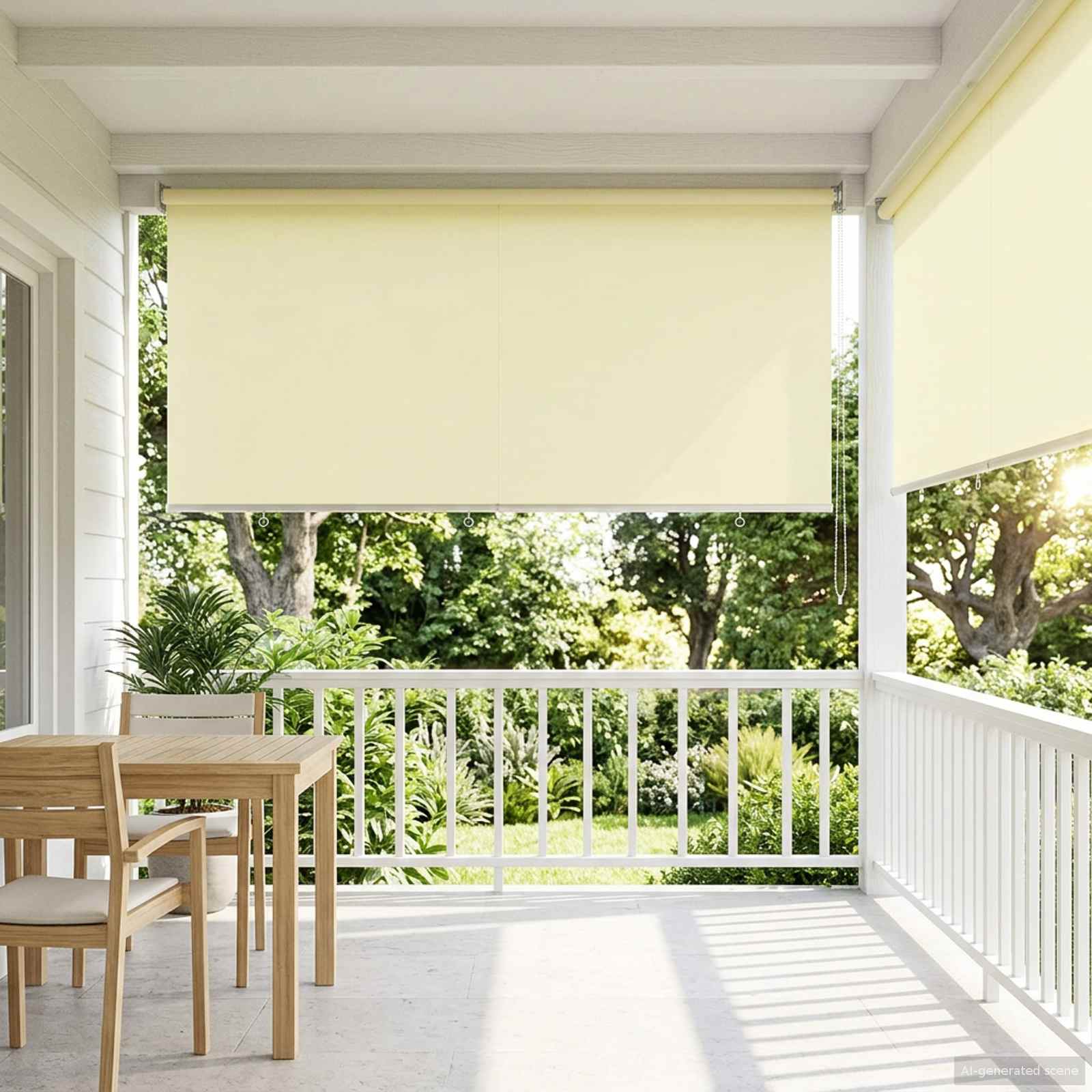 Buitenrolgordijn UV-bescherming Crèmekleurig Polyester is nu te koop bij PeponiXL, paradijselijk wonen!