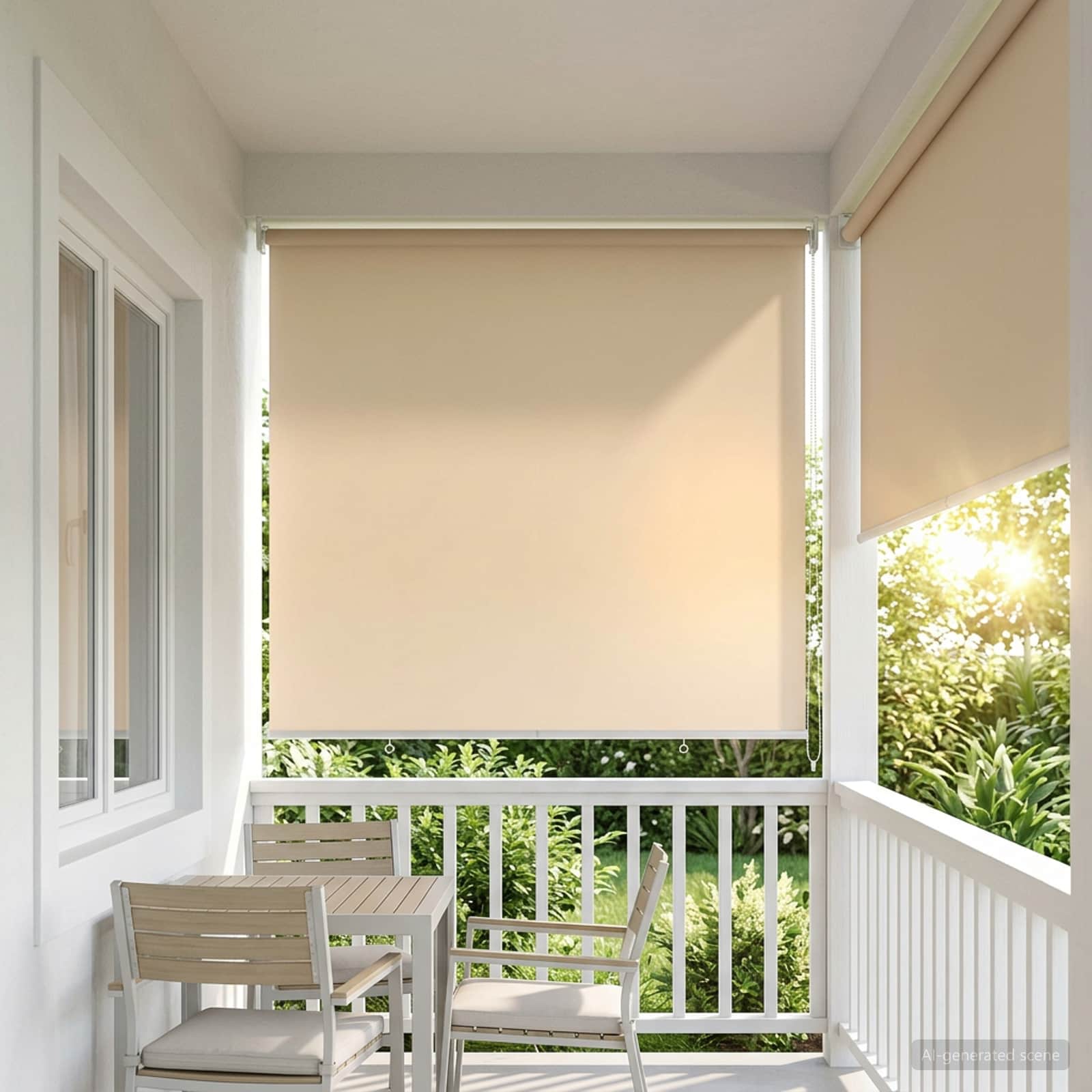Buitenrolgordijn UV-bescherming Beige 125 x 140 cm (B x H) is nu te koop bij PeponiXL, paradijselijk wonen!