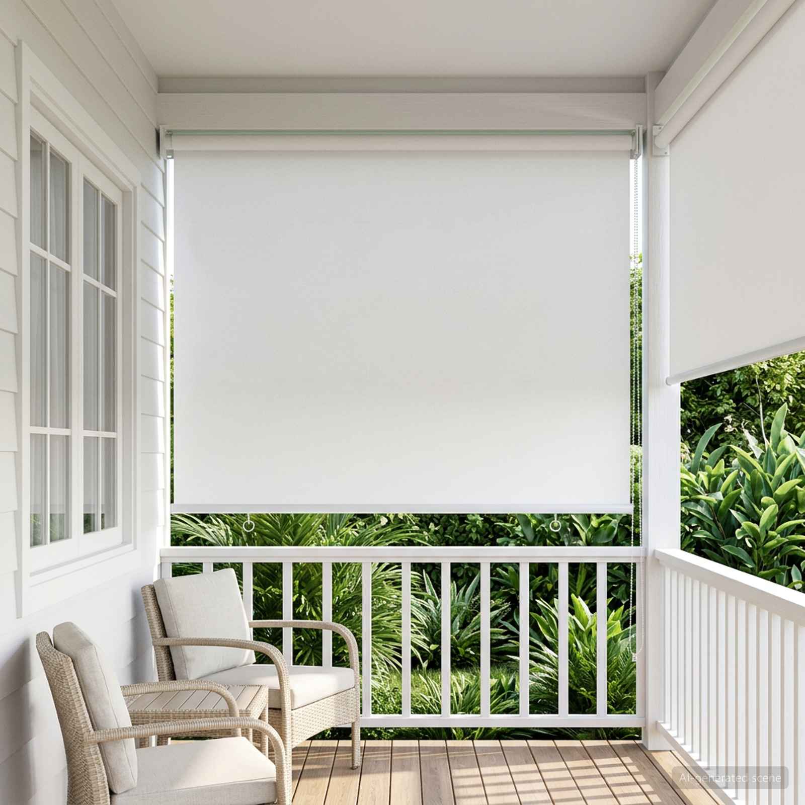 Buitenrolgordijn UV-bescherming Wit 85 x 230 cm (B x H) is nu te koop bij PeponiXL, paradijselijk wonen!