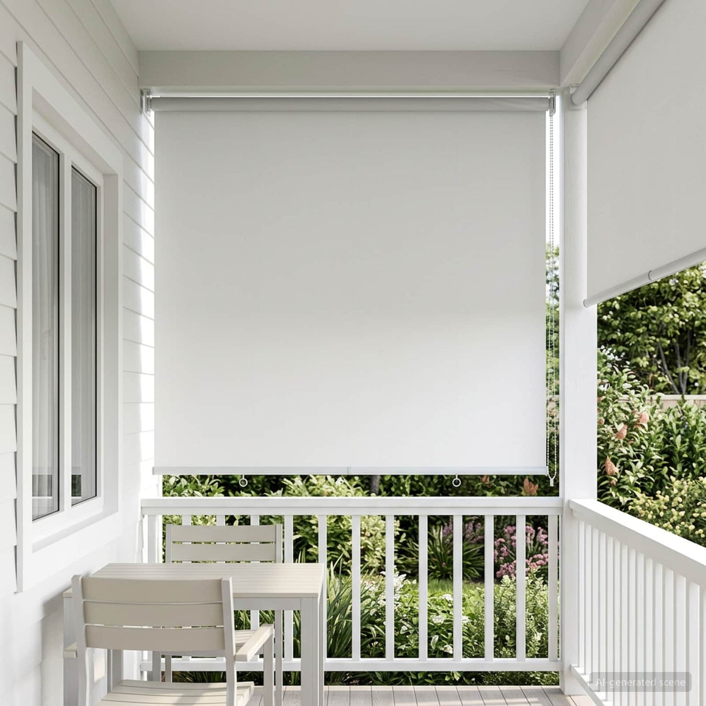 Buitenrolgordijn UV-bescherming Wit 105 x 230 cm (B x H) is nu te koop bij PeponiXL, paradijselijk wonen!