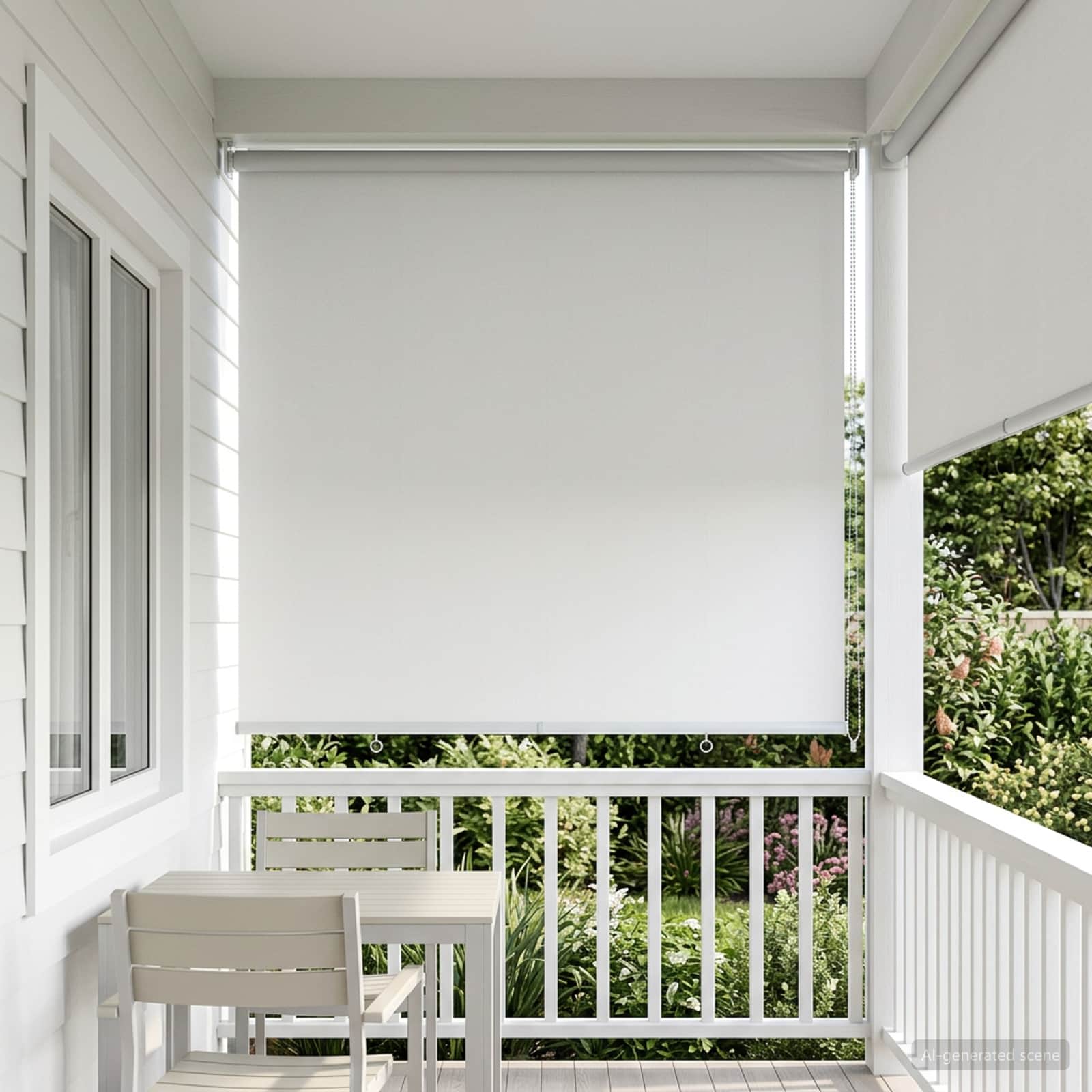 Buitenrolgordijn UV-bescherming Wit 105 x 230 cm (B x H) is nu te koop bij PeponiXL, paradijselijk wonen!