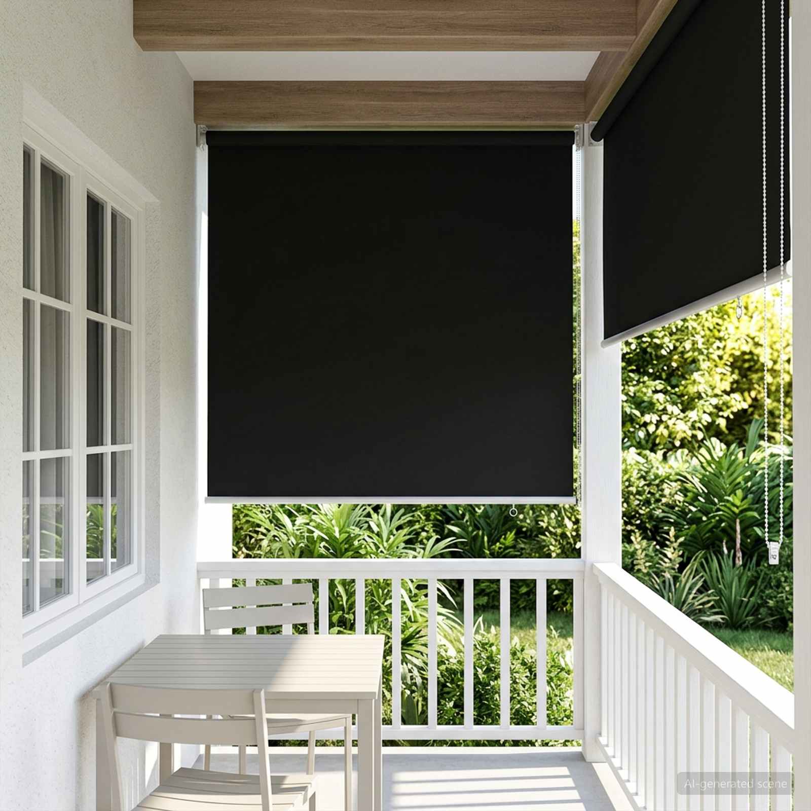 Buitenrolgordijn UV-bescherming Zwart 85 x 230 cm (B x H) is nu te koop bij PeponiXL, paradijselijk wonen!