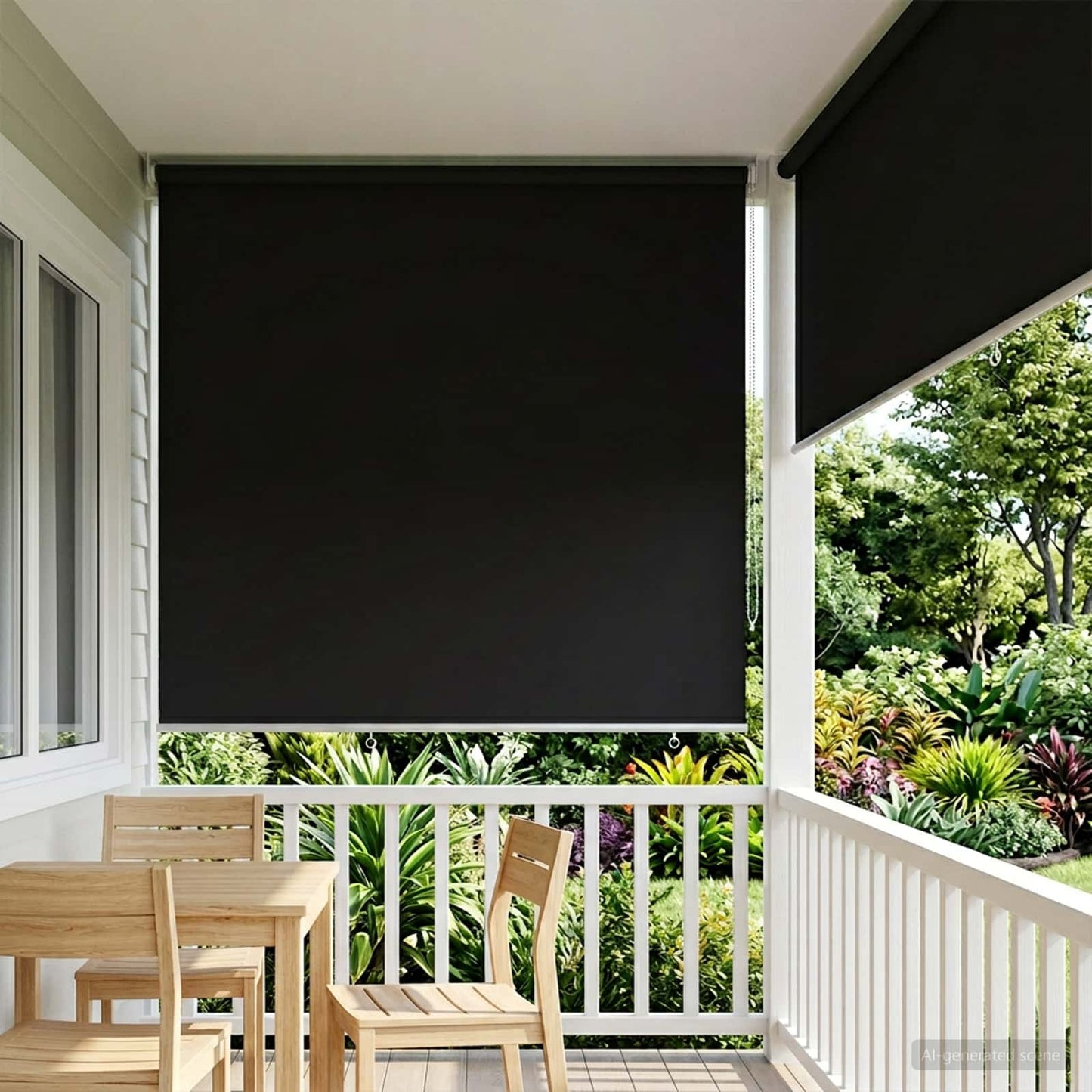 Buitenrolgordijn UV-bescherming Zwart 185 x 230 cm (B x H) is nu te koop bij PeponiXL, paradijselijk wonen!