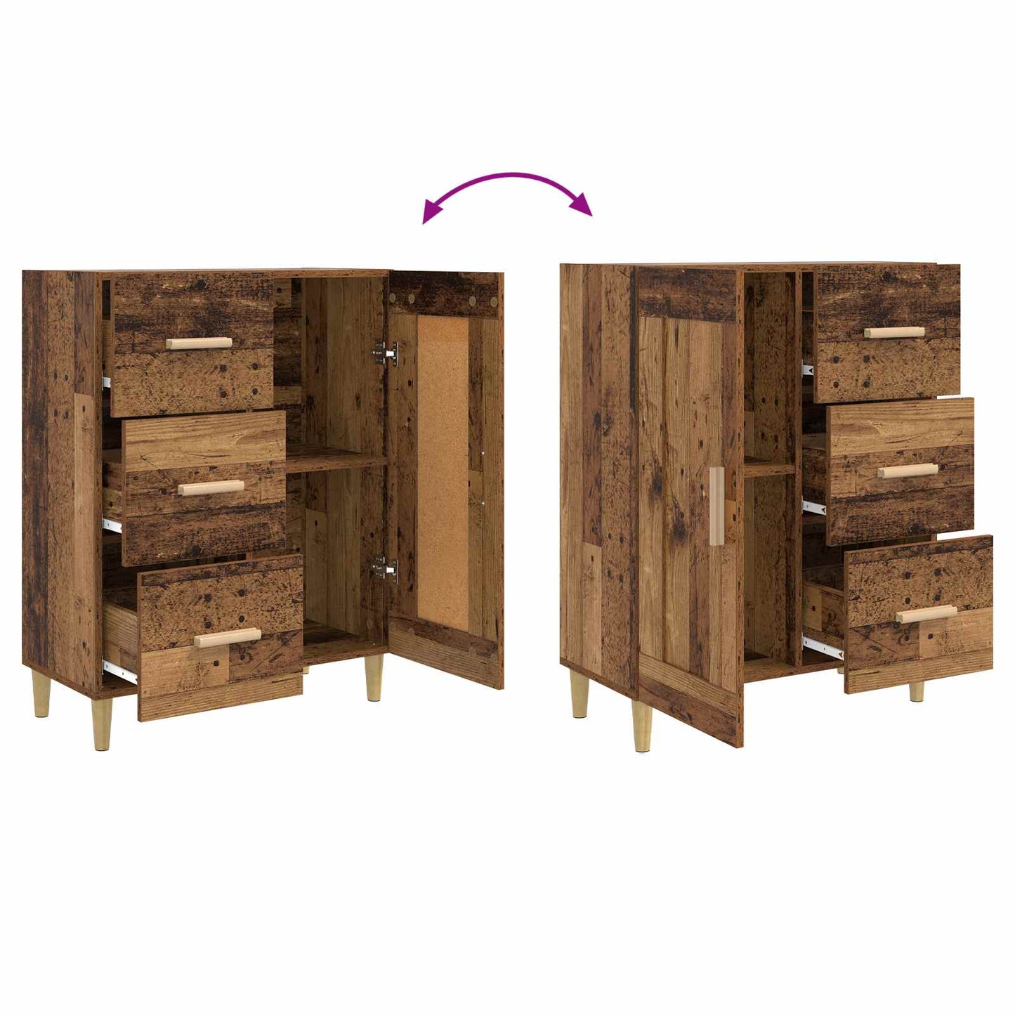 Dressoir Oud hout 69,5 x 34 x 90 cm Bewerkt hout is nu te koop bij PeponiXL, paradijselijk wonen!