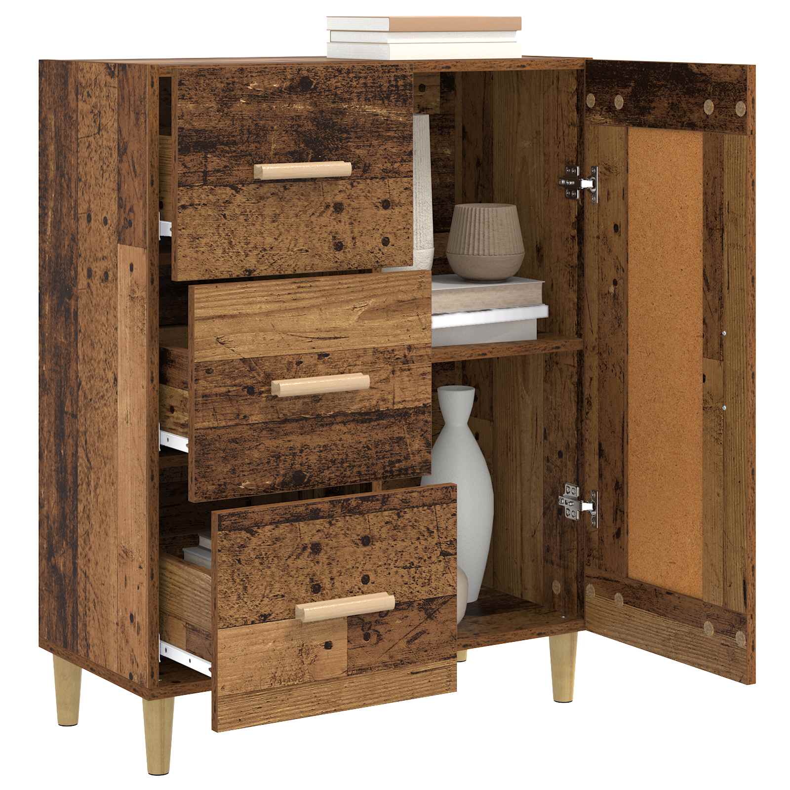Dressoir Oud hout 69,5 x 34 x 90 cm Bewerkt hout is nu te koop bij PeponiXL, paradijselijk wonen!