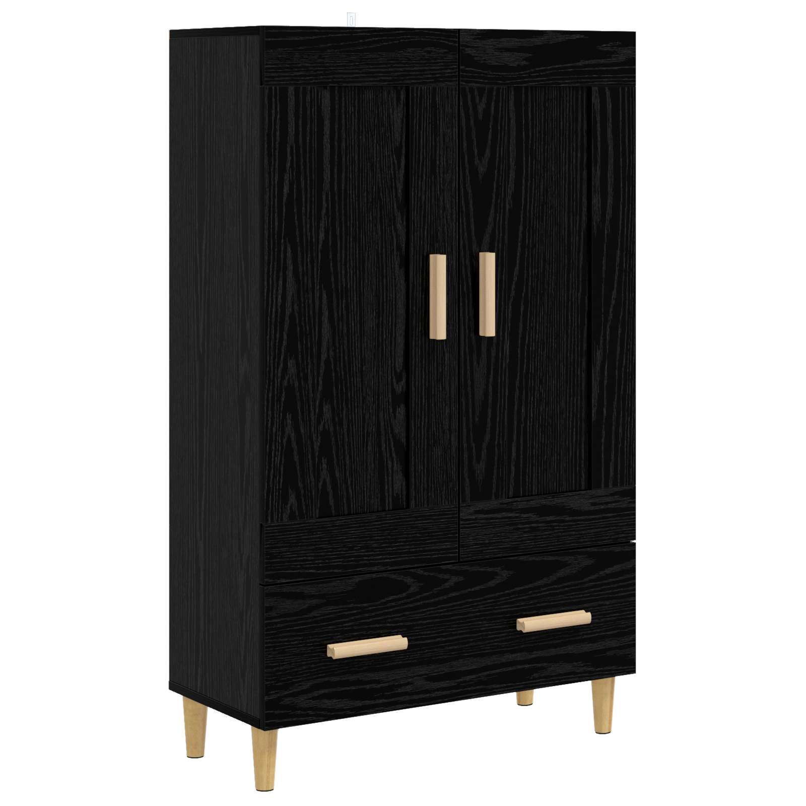 Hoge kast Zwart eiken 70 x 31 x 115 cm Bewerkt hout is nu te koop bij PeponiXL, paradijselijk wonen!