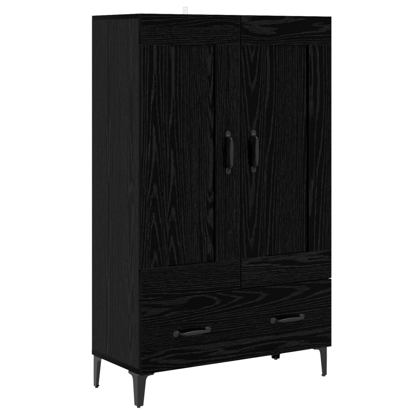 Hoge kast Zwart eiken 70 x 31 x 115 cm Bewerkt hout is nu te koop bij PeponiXL, paradijselijk wonen!