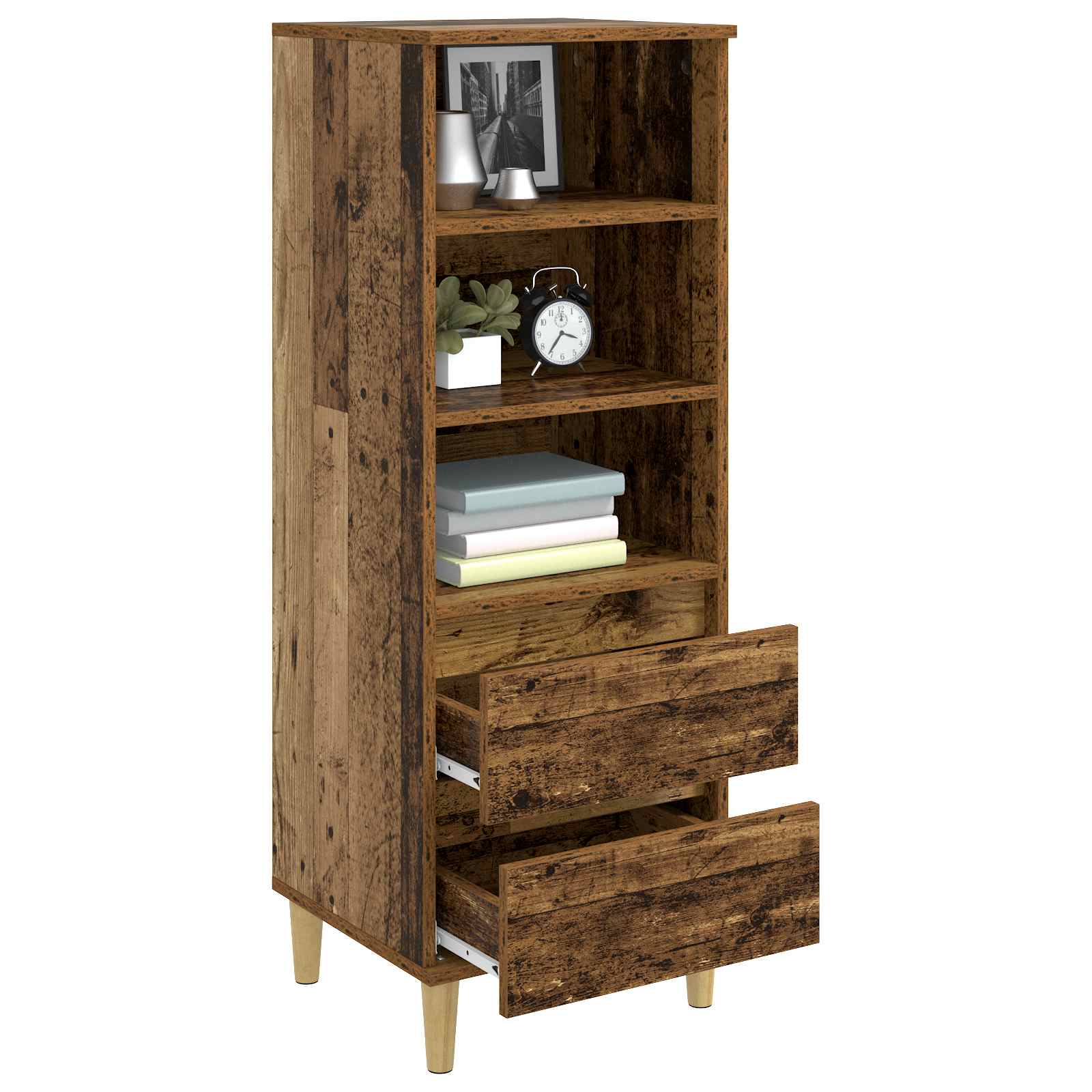Hoge kast Oud hout 40 x 36 x 110 cm Bewerkt hout is nu te koop bij PeponiXL, paradijselijk wonen!