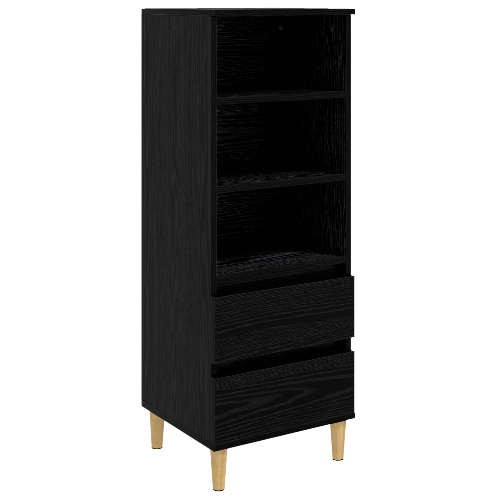 Hoge kast Zwart eiken 40 x 36 x 110 cm Bewerkt hout is nu te koop bij PeponiXL, paradijselijk wonen!
