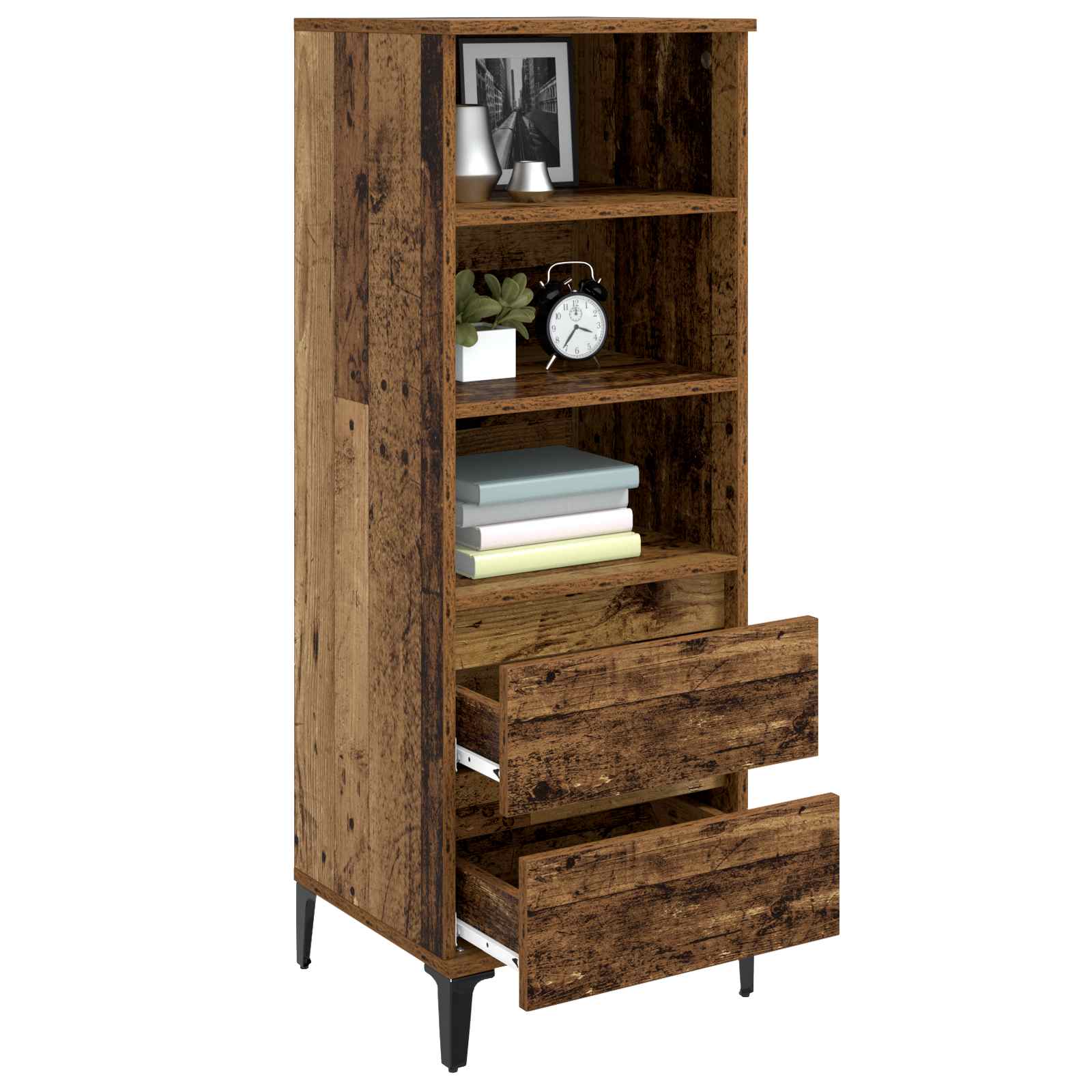 Hoge kast Oud hout 40 x 36 x 110 cm Bewerkt hout is nu te koop bij PeponiXL, paradijselijk wonen!