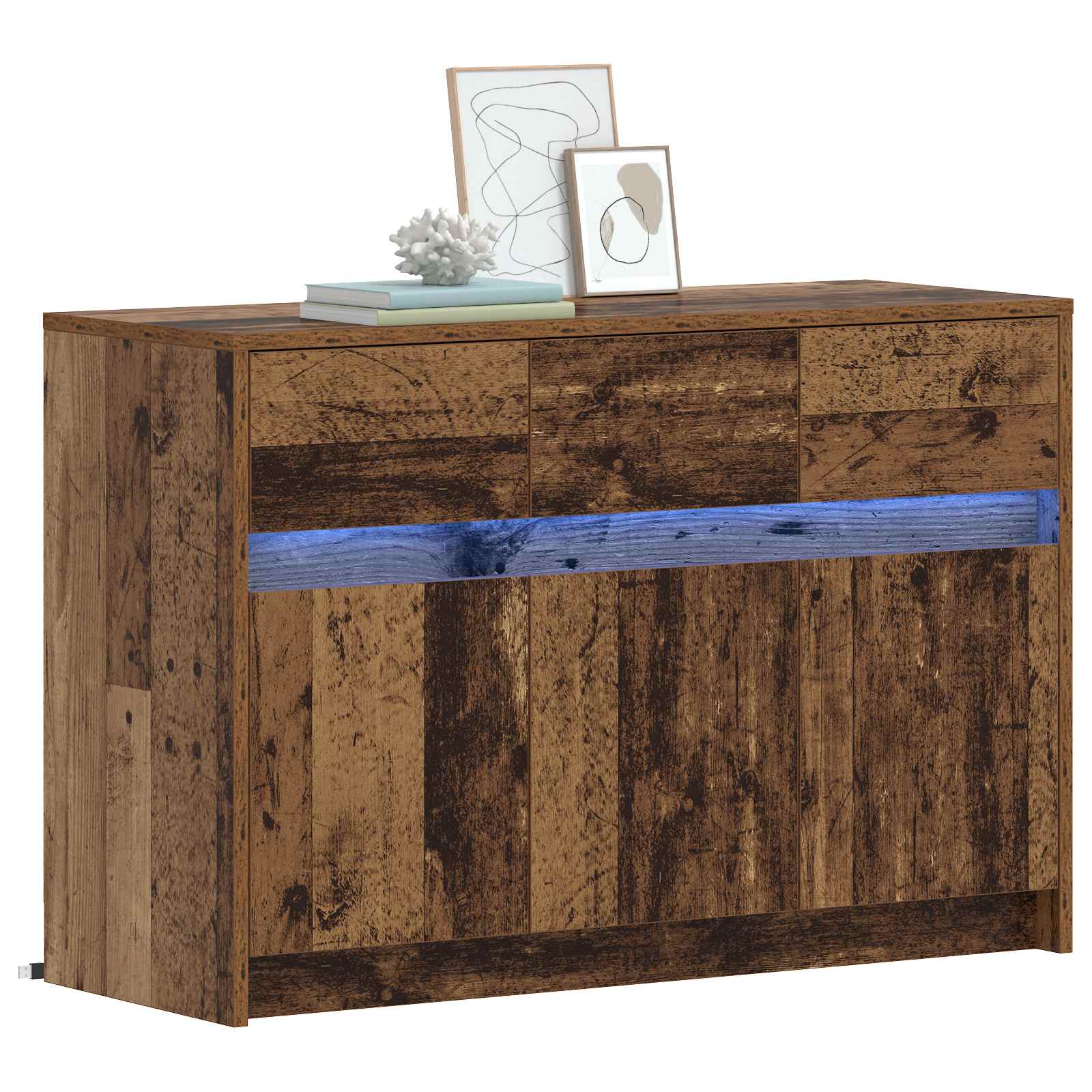 TV-kast 91 x 34 x 61 cm Oud hout Bewerkt hout is nu te koop bij PeponiXL, paradijselijk wonen!