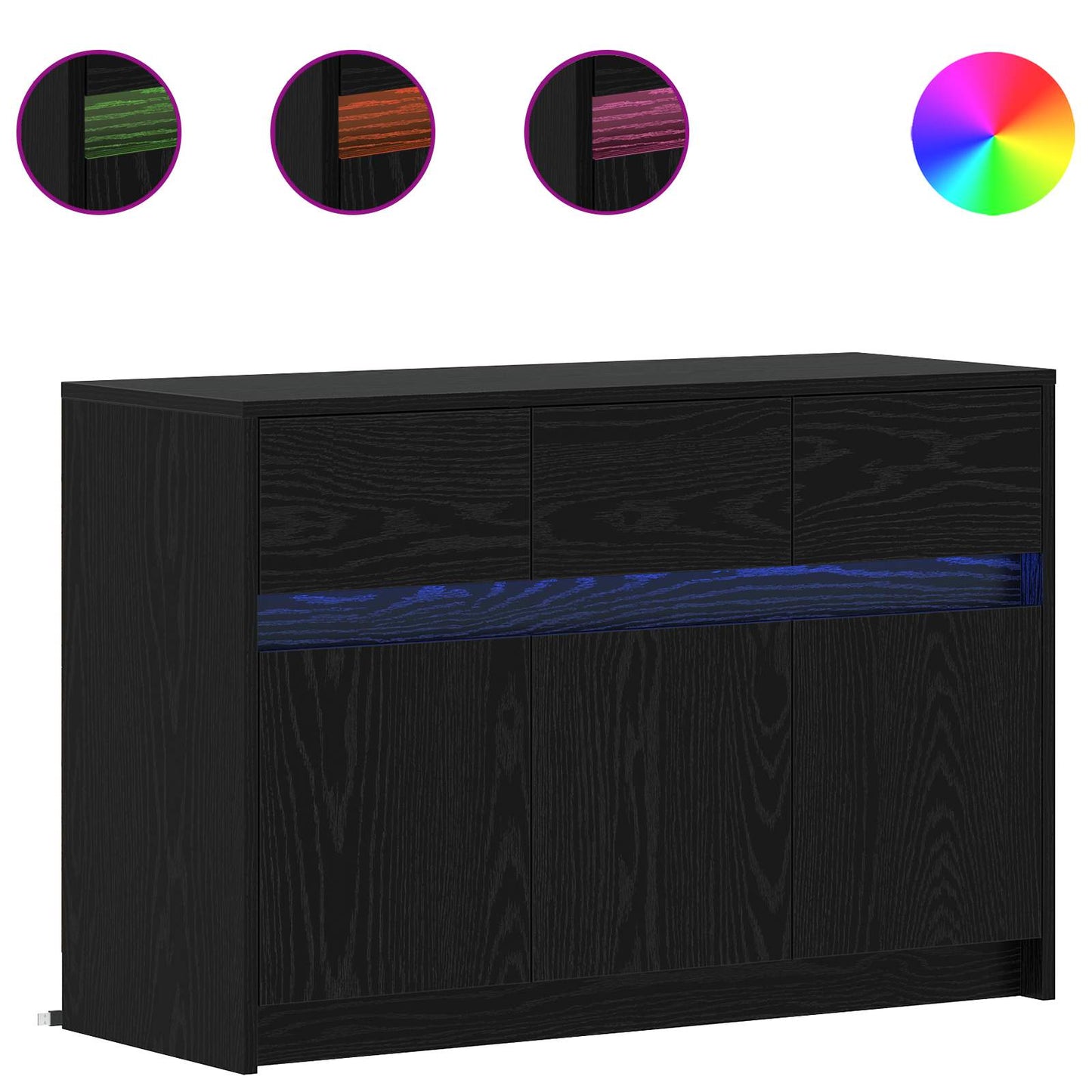 TV-kast 91 x 34 x 61 cm Zwart eiken Bewerkt hout is nu te koop bij PeponiXL, paradijselijk wonen!