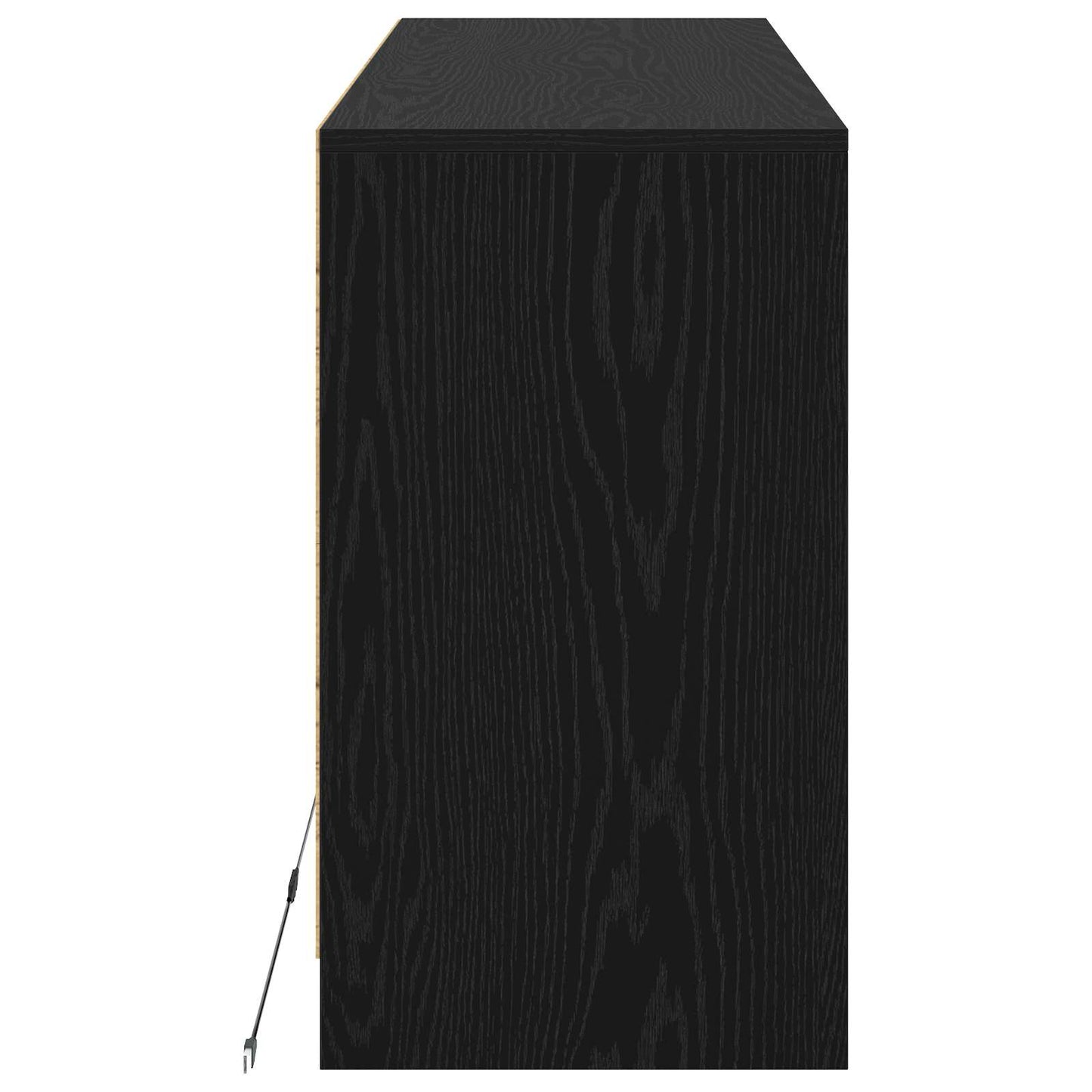 TV-kast 91 x 34 x 61 cm Zwart eiken Bewerkt hout is nu te koop bij PeponiXL, paradijselijk wonen!
