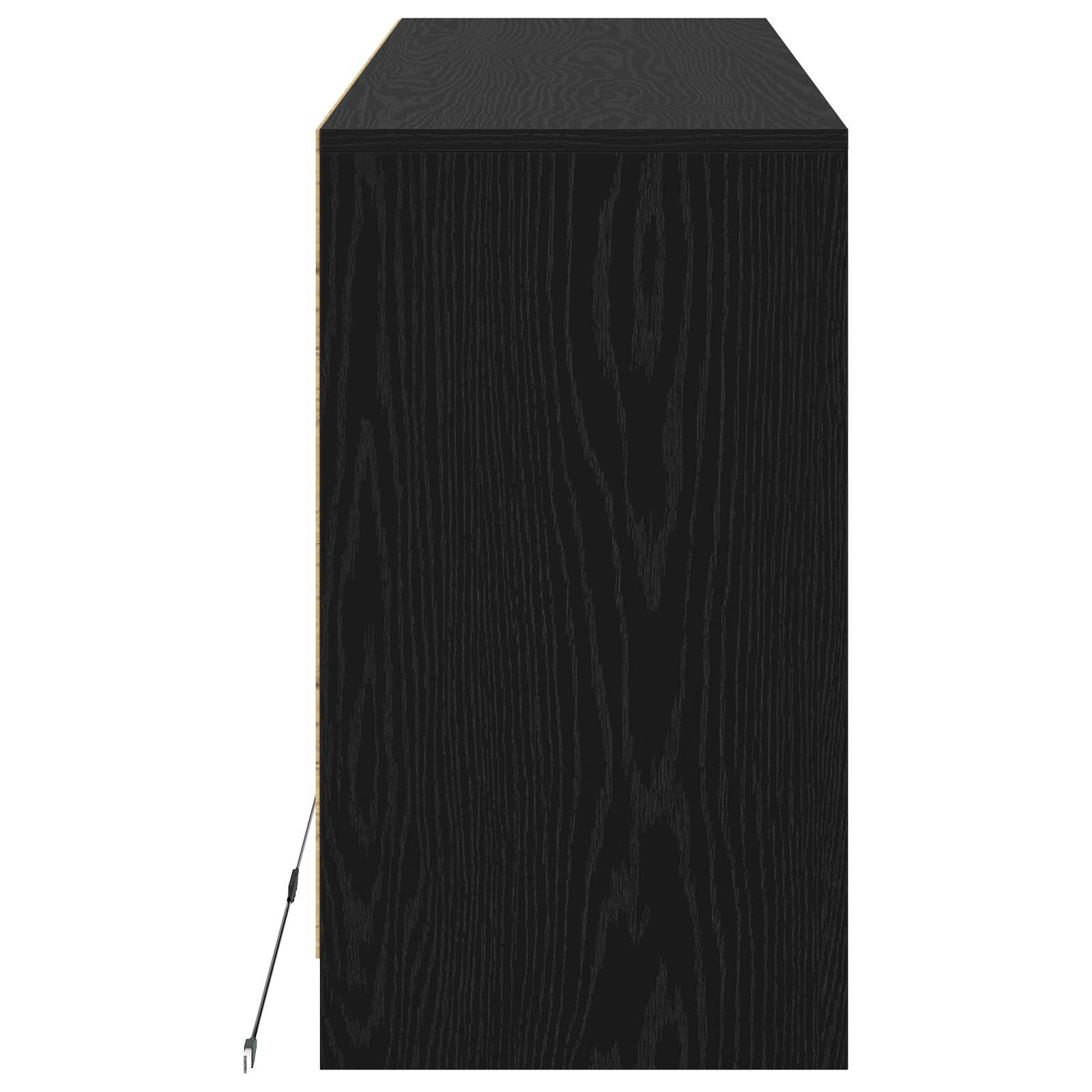 TV-kast 91 x 34 x 61 cm Zwart eiken Bewerkt hout is nu te koop bij PeponiXL, paradijselijk wonen!