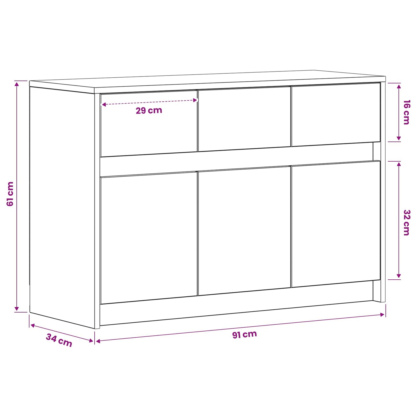 TV-kast 91 x 34 x 61 cm Zwart eiken Bewerkt hout is nu te koop bij PeponiXL, paradijselijk wonen!