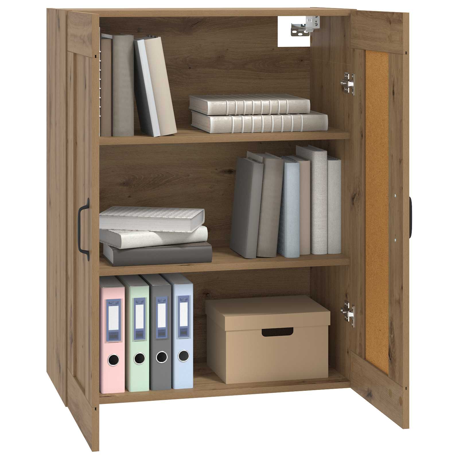 Wandkast Artisanaal eiken 69,5 x 34 x 90 cm Bewerkt hout is nu te koop bij PeponiXL, paradijselijk wonen!