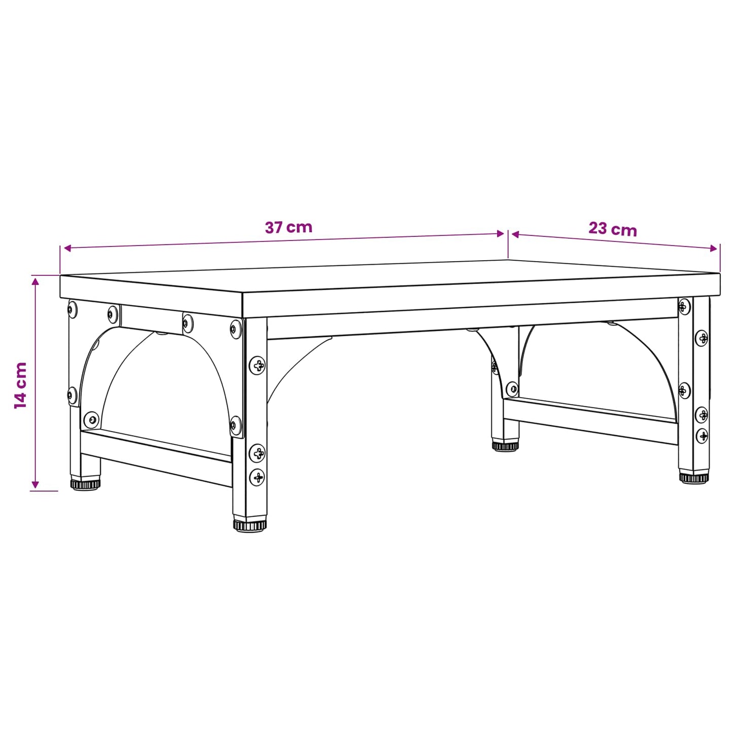 Monitor Stand Artisanaal eiken 37 x 23 x 14 cm PB