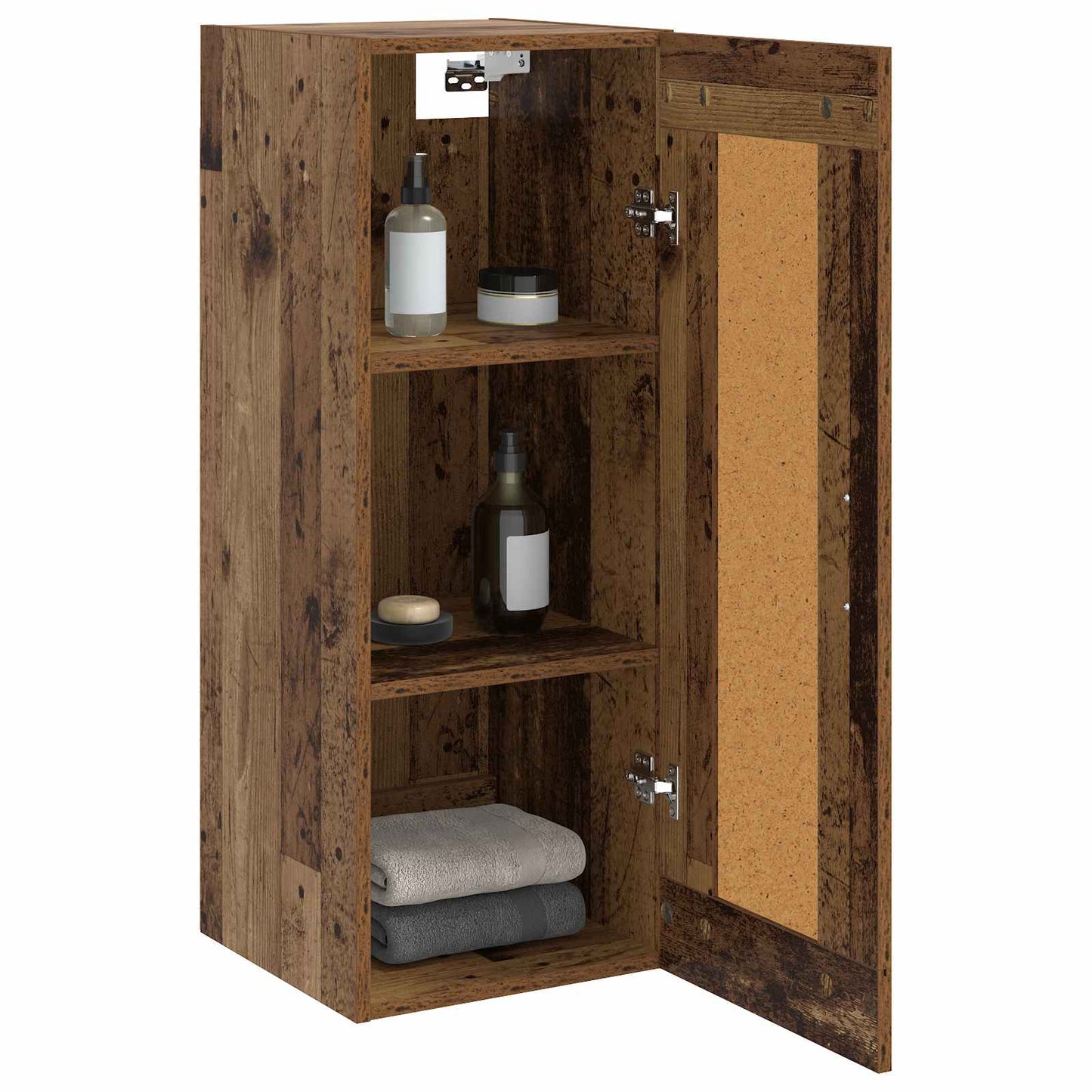 Wandkast Oud hout 34,5 x 34 x 90 cm Bewerkt hout is nu te koop bij PeponiXL, paradijselijk wonen!