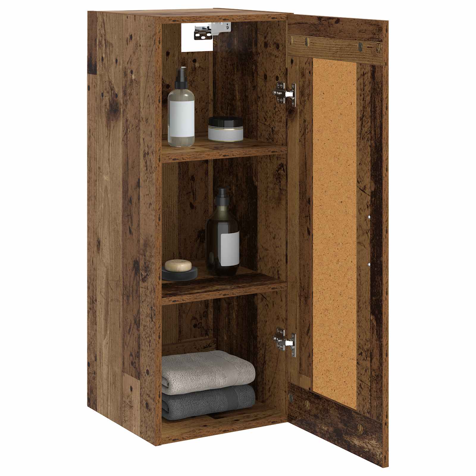 Wandkast Oud hout 34,5 x 34 x 90 cm Bewerkt hout is nu te koop bij PeponiXL, paradijselijk wonen!