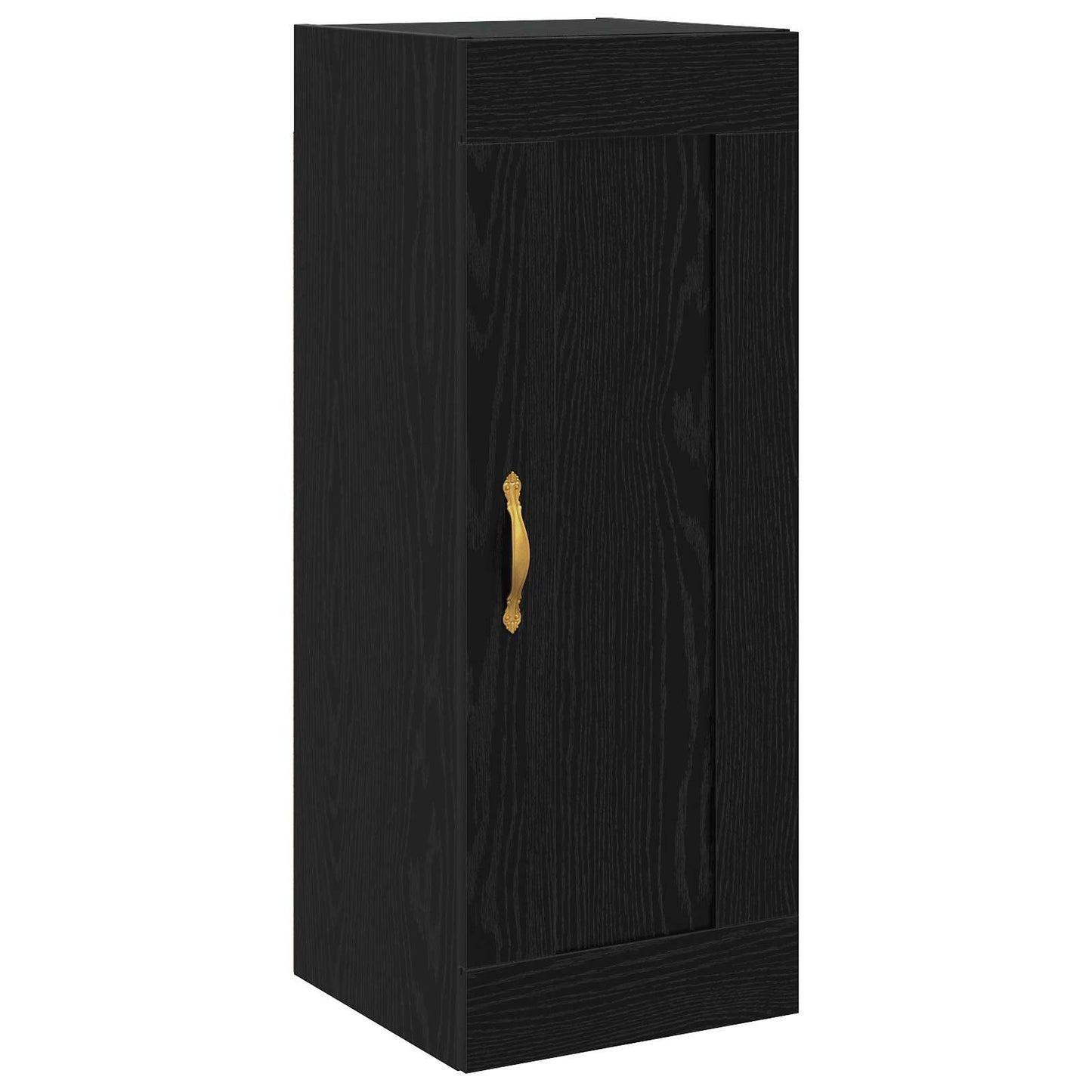 Wandkast Zwart eiken 34,5 x 34 x 90 cm Bewerkt hout is nu te koop bij PeponiXL, paradijselijk wonen!