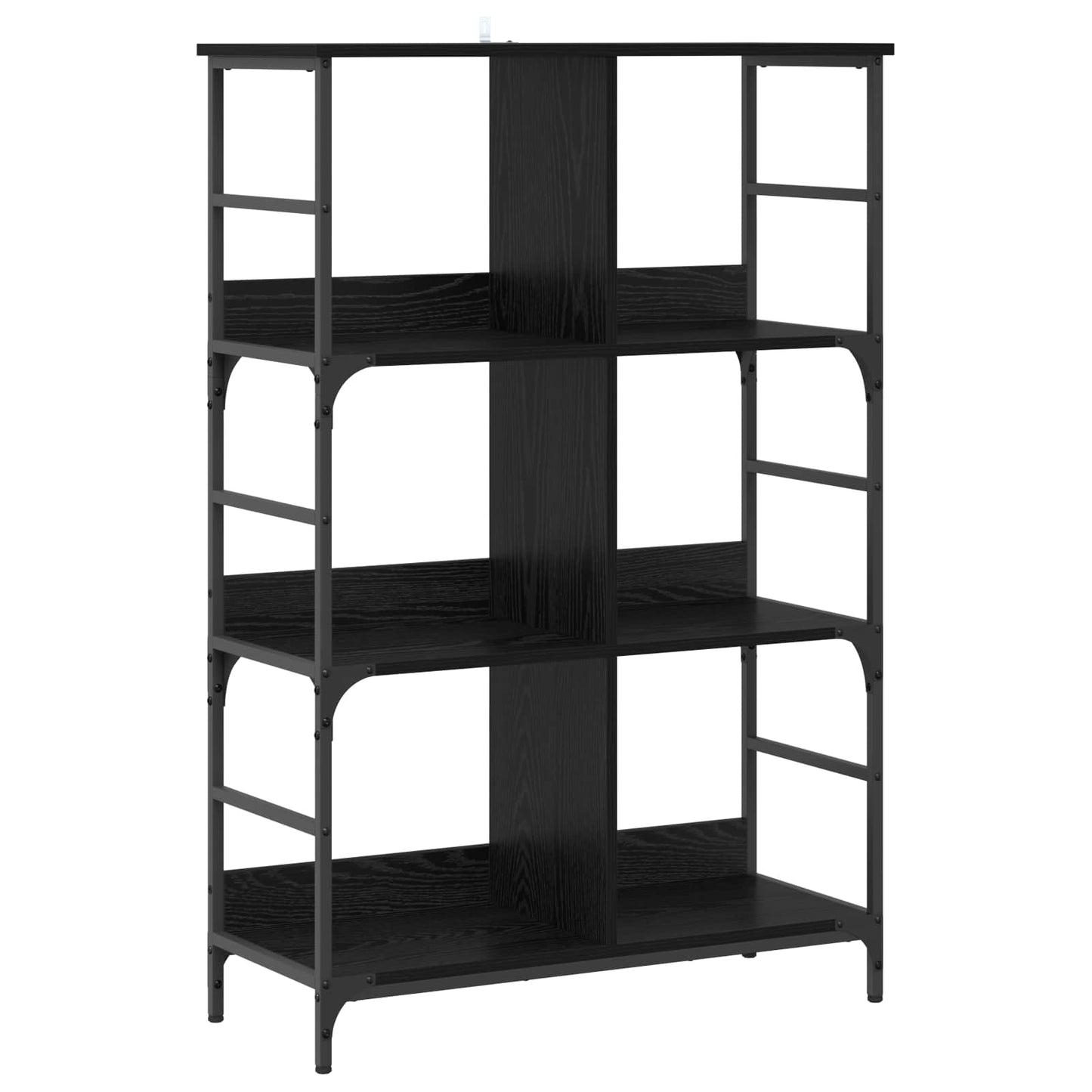 Boekenkast Zwart eiken 78,5 x 33 x 117,5 cm metaal PB is nu te koop bij PeponiXL, paradijselijk wonen!