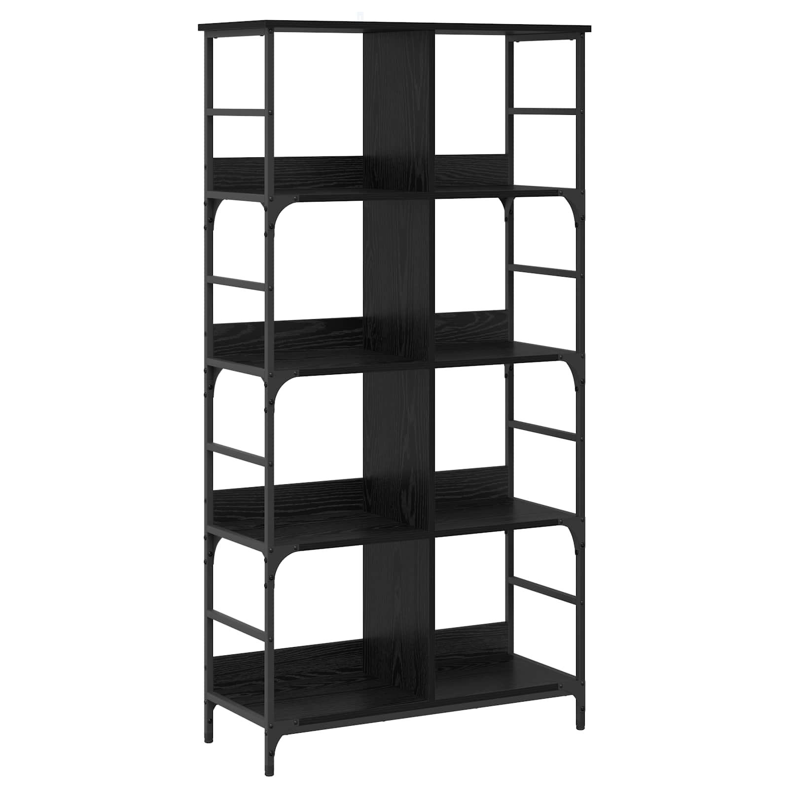 Boekenkast Zwart eiken 78,5 x 33 x 153 cm metaal PB is nu te koop bij PeponiXL, paradijselijk wonen!
